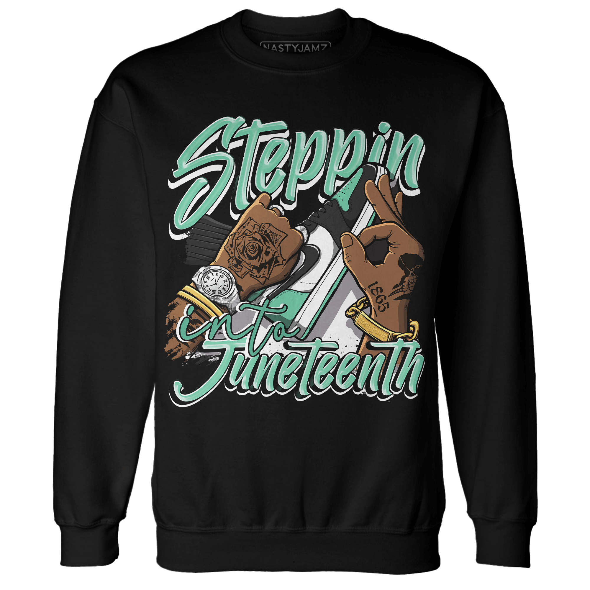 High OG Green Glow 1s Sweatshirt Match Step Into Juneteenth - NastyJamz