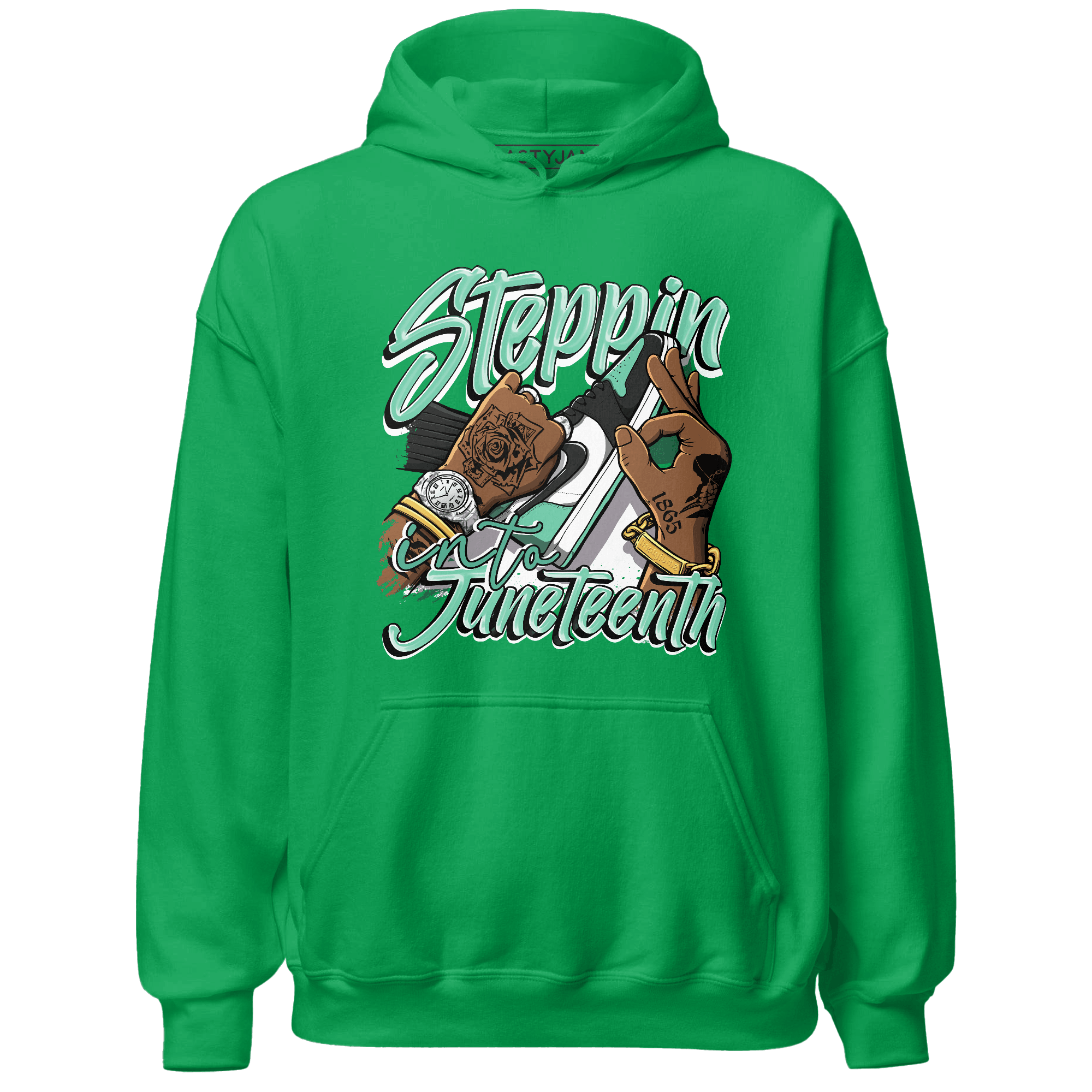 High OG Green Glow 1s Hoodie Match Step Into Juneteenth - NastyJamz
