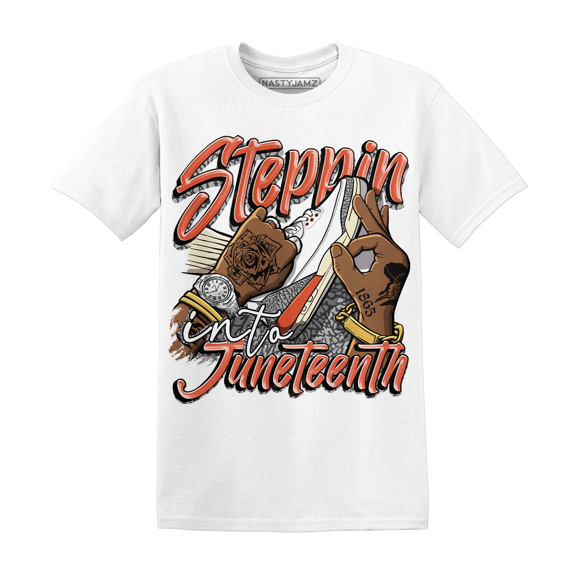 Georgia Peach 3s T Shirt Match Step Into Juneteenth - NastyJamz