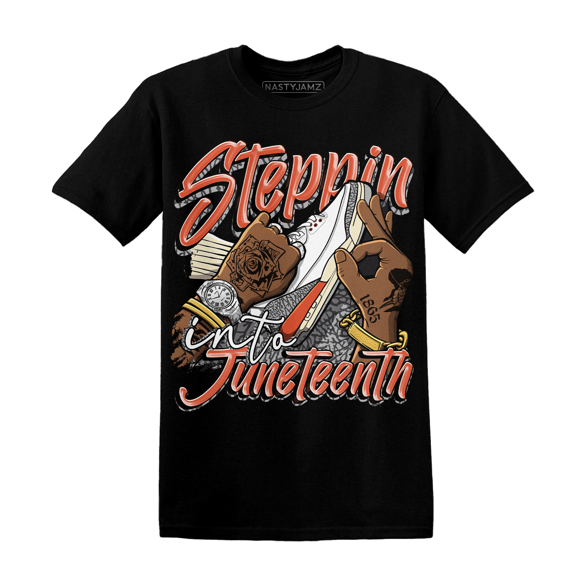 Georgia Peach 3s T Shirt Match Step Into Juneteenth - NastyJamz