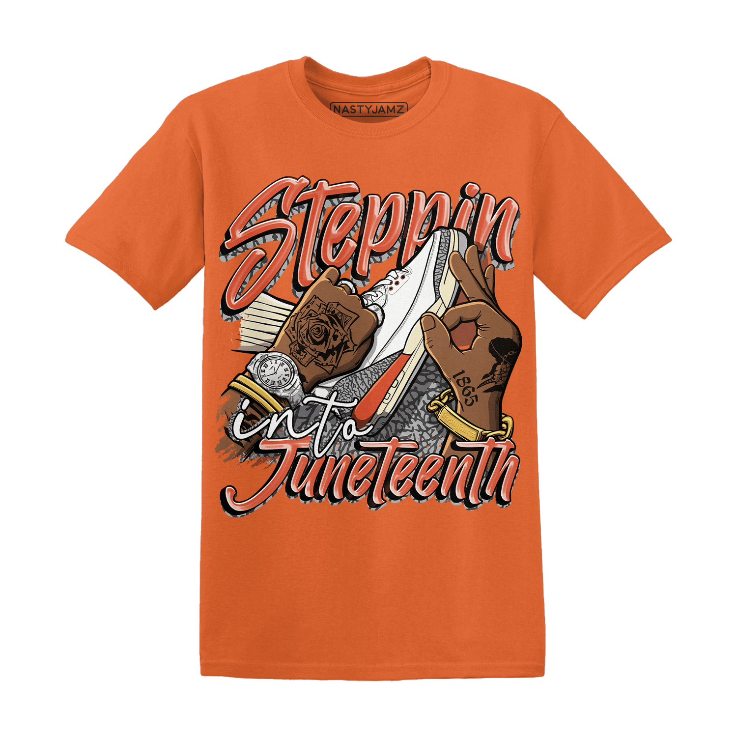 Georgia Peach 3s T Shirt Match Step Into Juneteenth - NastyJamz