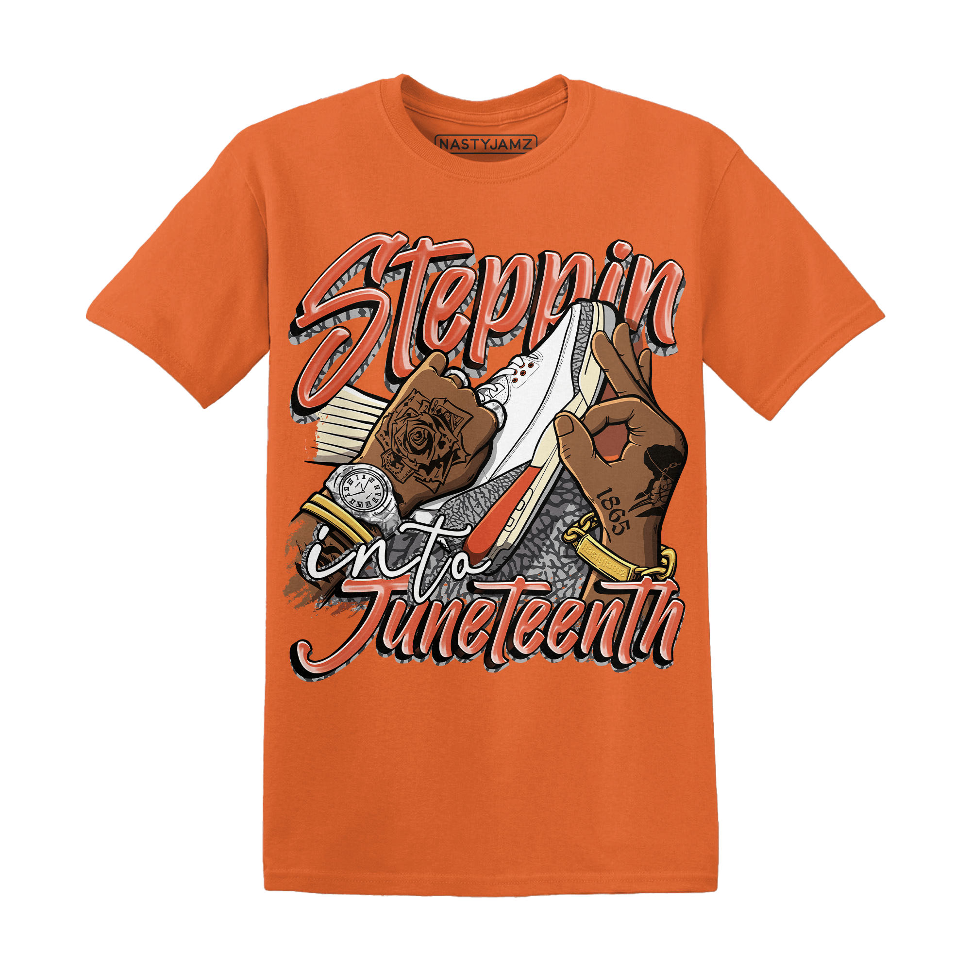 Georgia Peach 3s T Shirt Match Step Into Juneteenth - NastyJamz