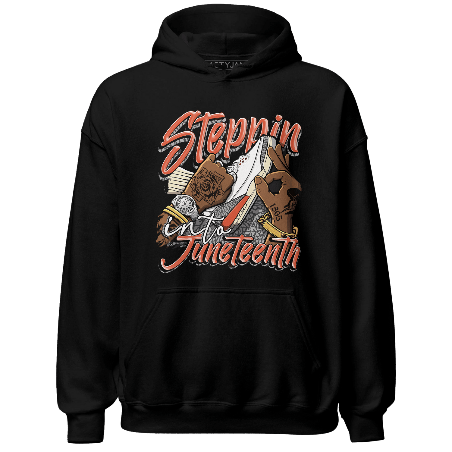 Georgia Peach 3s Hoodie Match Step Into Juneteenth - NastyJamz