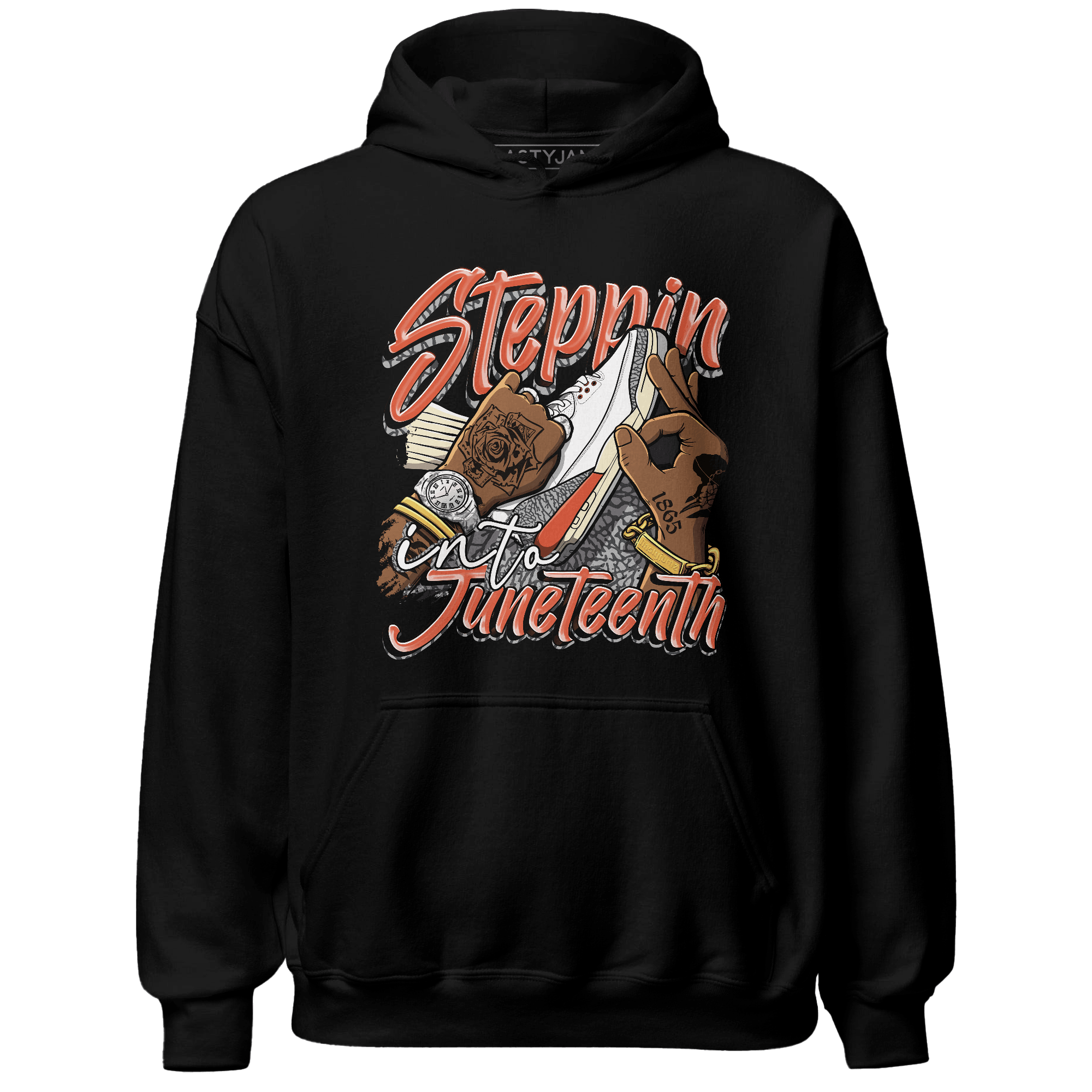 Georgia Peach 3s Hoodie Match Step Into Juneteenth - NastyJamz