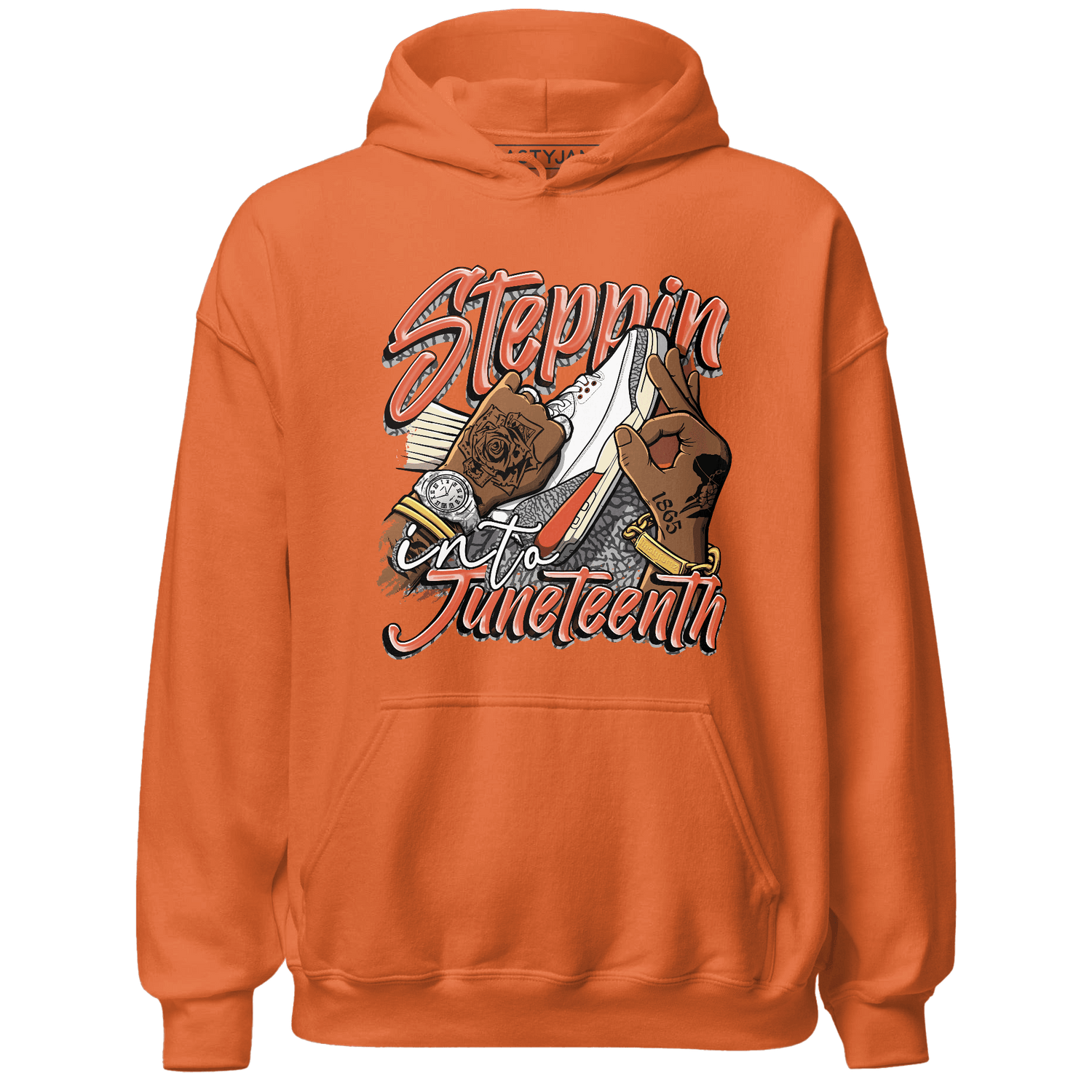 Georgia Peach 3s Hoodie Match Step Into Juneteenth - NastyJamz