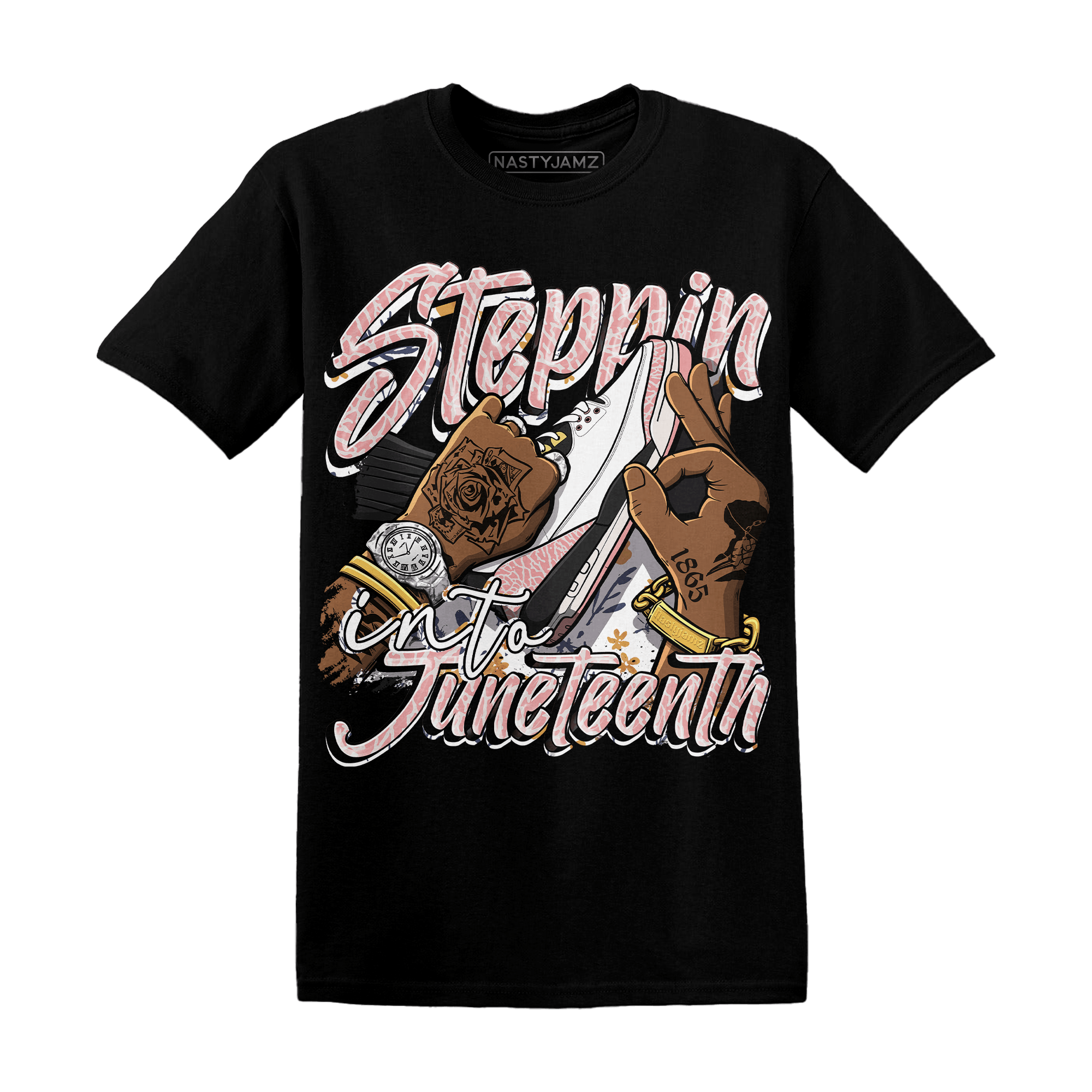 Red Stardust 3s T Shirt Match Step Into Juneteenth - NastyJamz