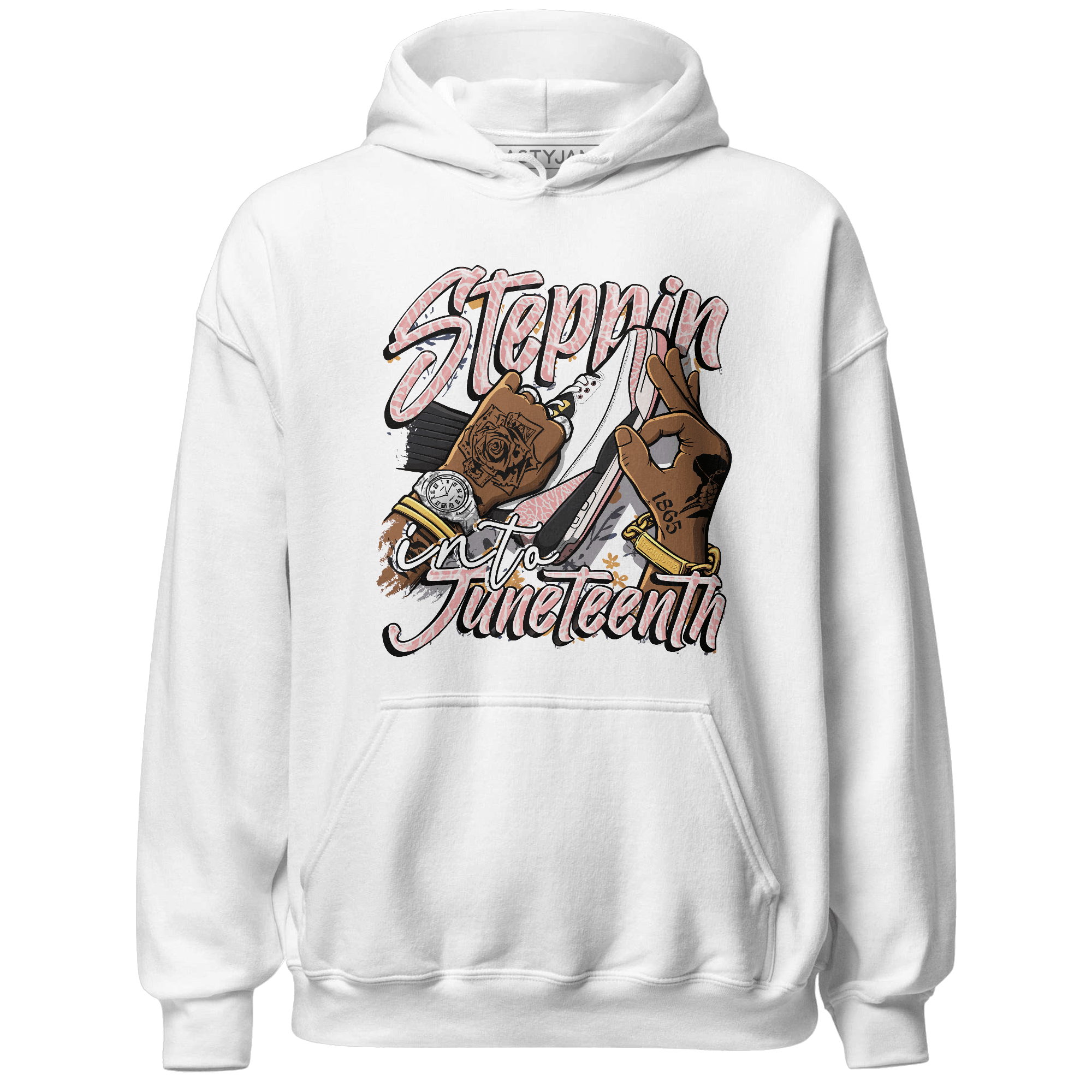 Red Stardust 3s Hoodie Match Step Into Juneteenth - NastyJamz