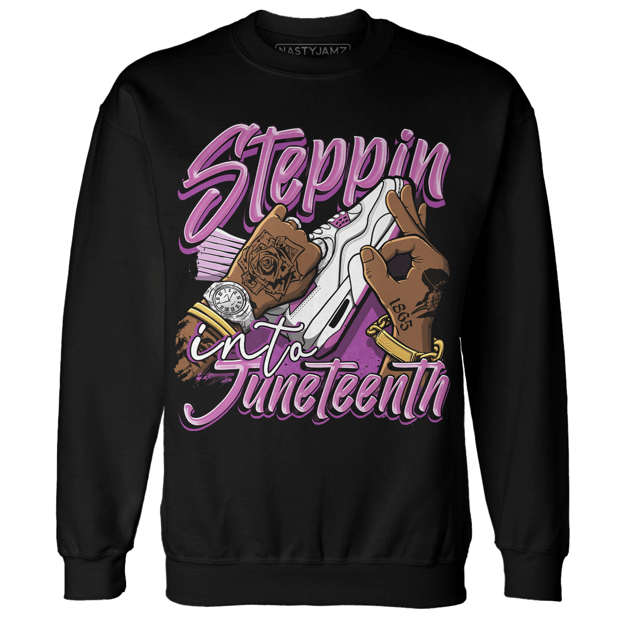 GS Hyper Violet 4s Sweatshirt Match Step Into Juneteenth - NastyJamz