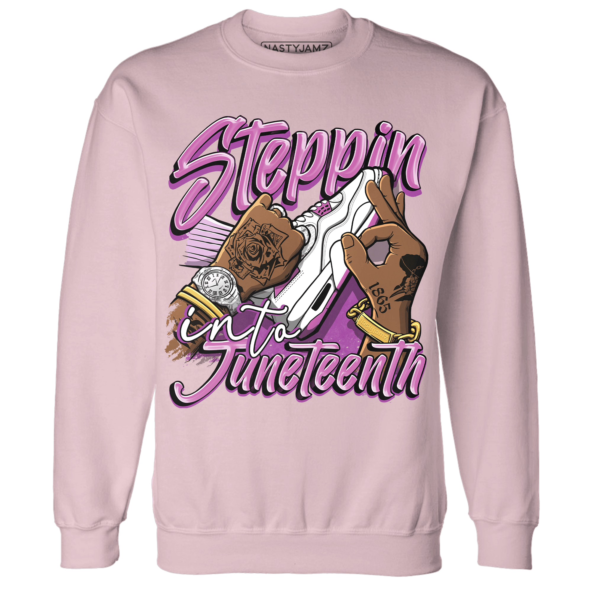 GS Hyper Violet 4s Sweatshirt Match Step Into Juneteenth - NastyJamz