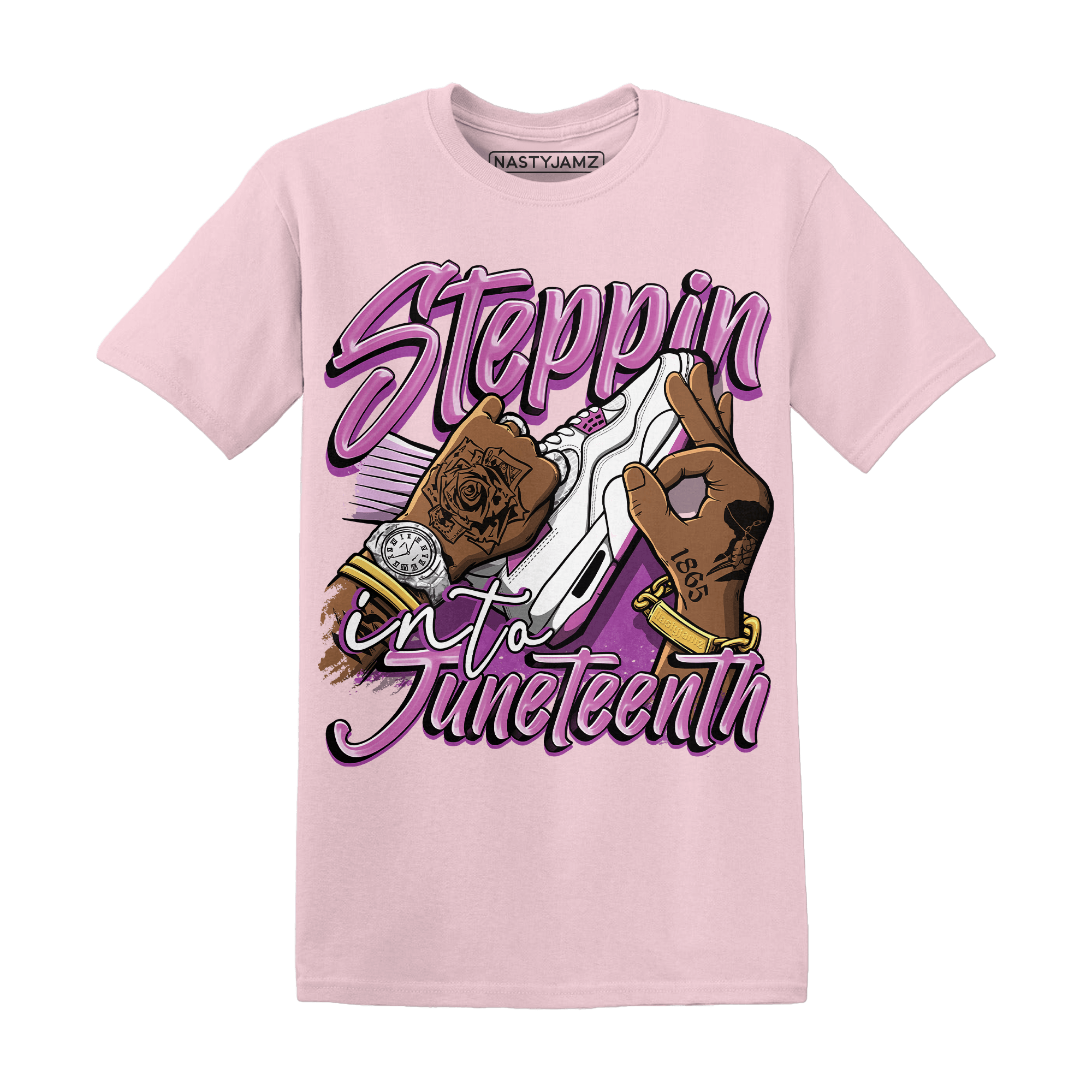 GS Hyper Violet 4s T Shirt Match Step Into Juneteenth - NastyJamz
