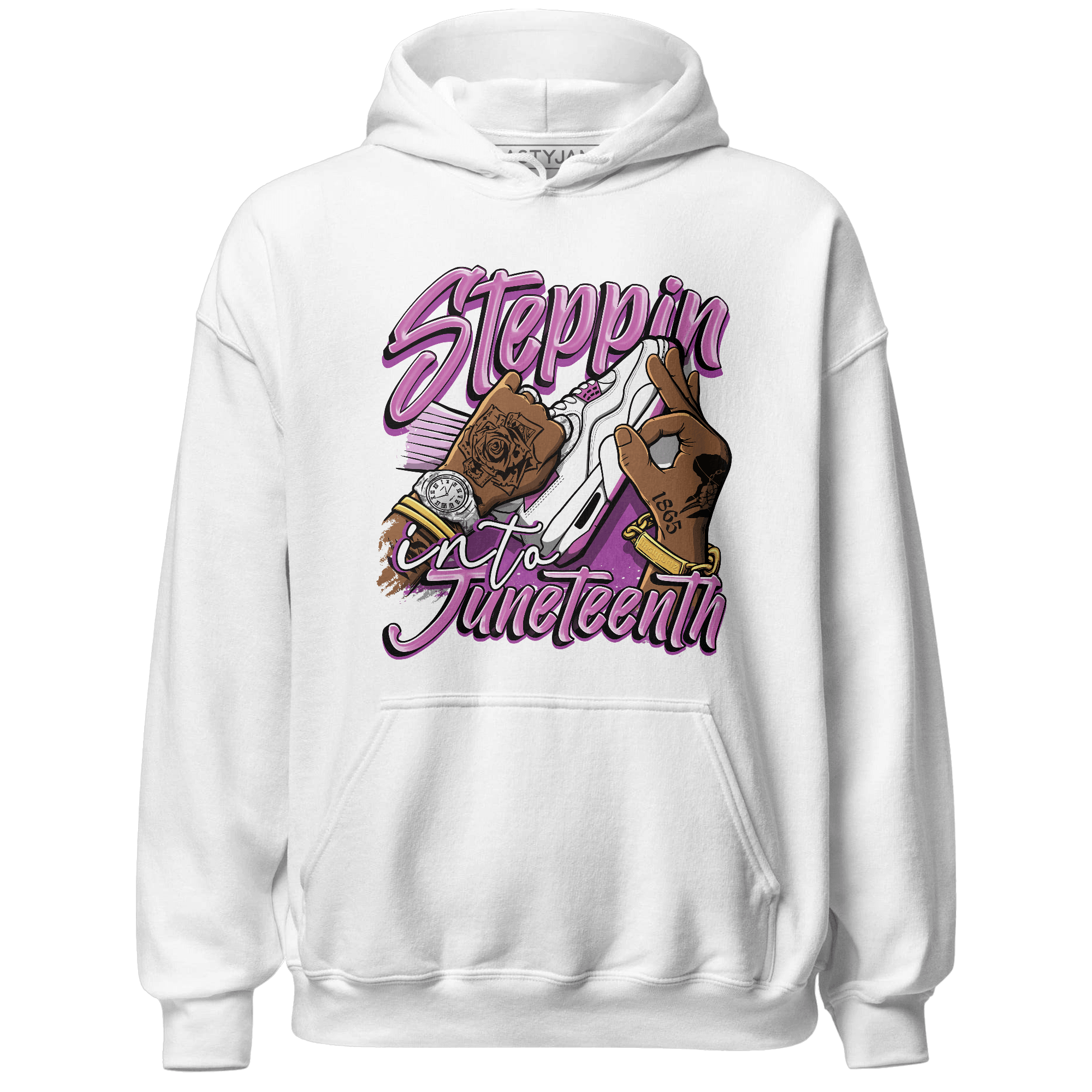 GS Hyper Violet 4s Hoodie Match Step Into Juneteenth - NastyJamz