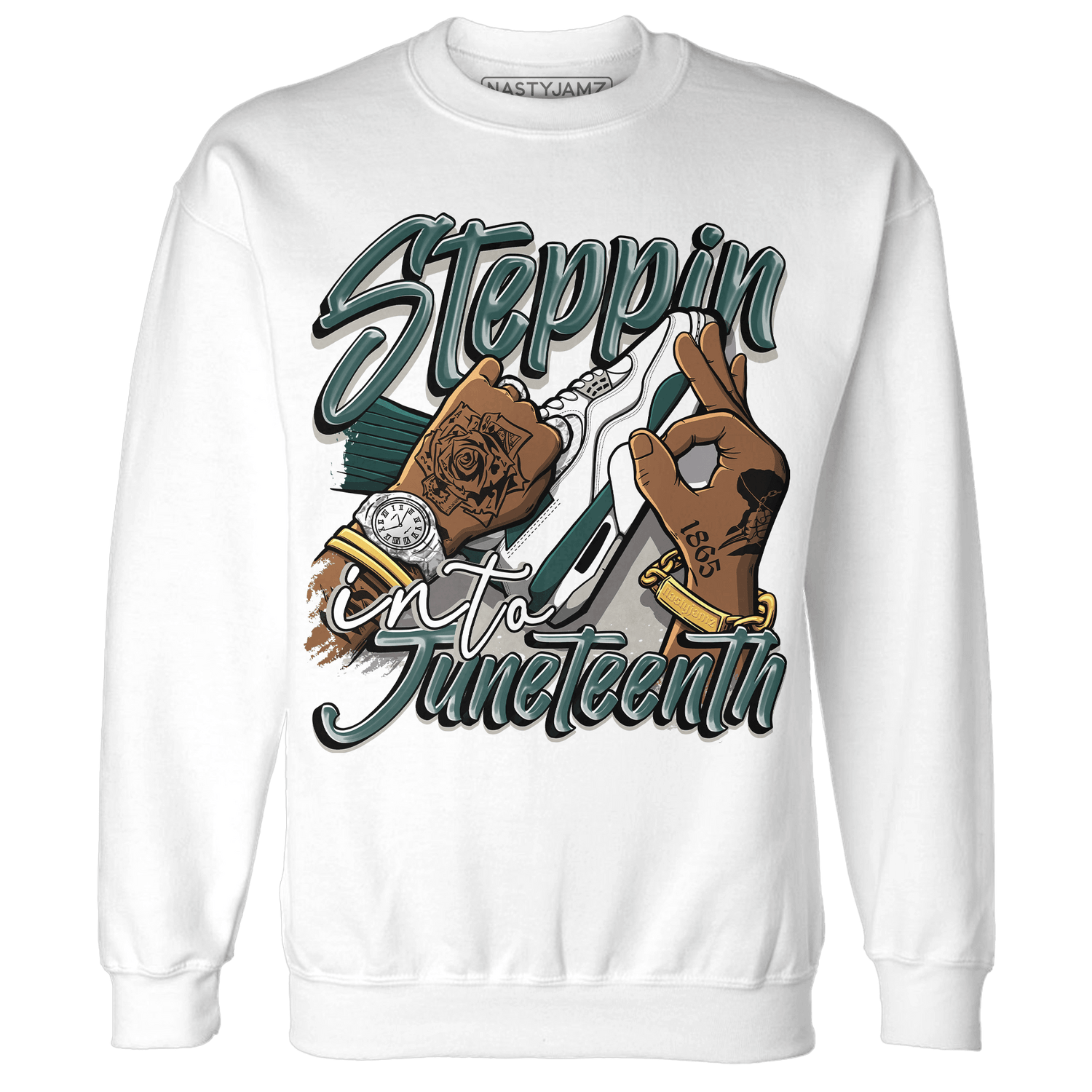 Oxidized Green 4s Sweatshirt Match Step Into Juneteenth - NastyJamz
