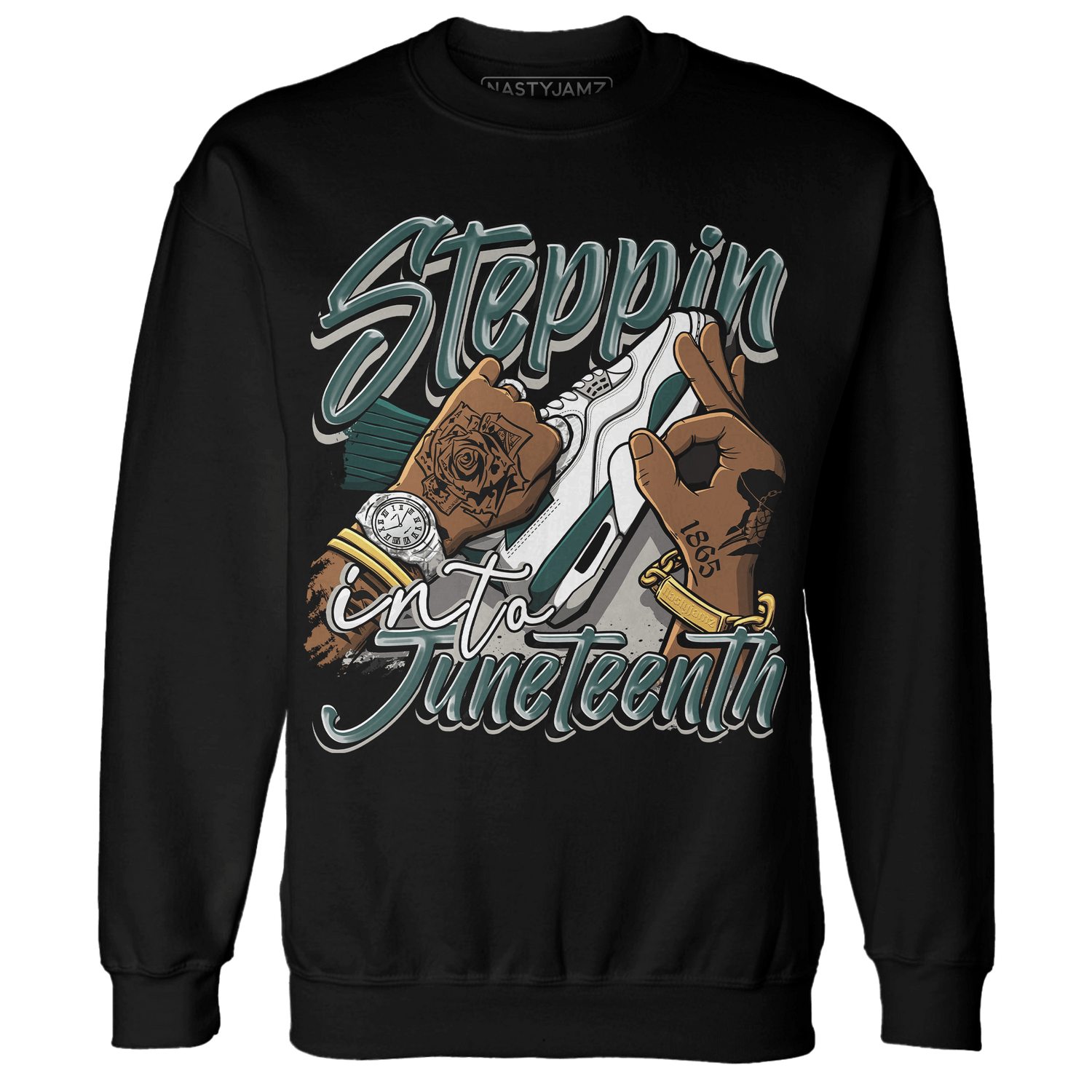 Oxidized Green 4s Sweatshirt Match Step Into Juneteenth - NastyJamz