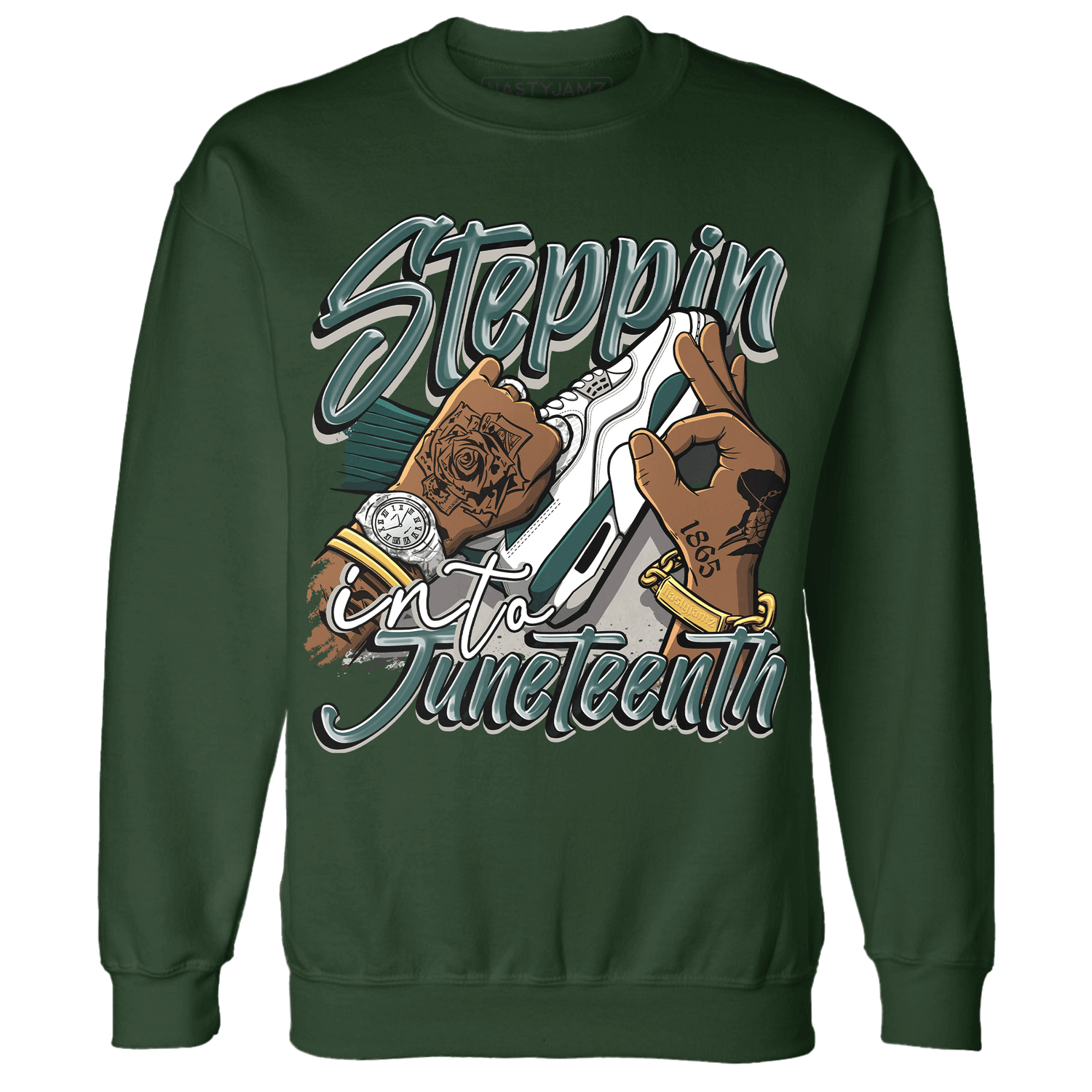 Oxidized Green 4s Sweatshirt Match Step Into Juneteenth - NastyJamz