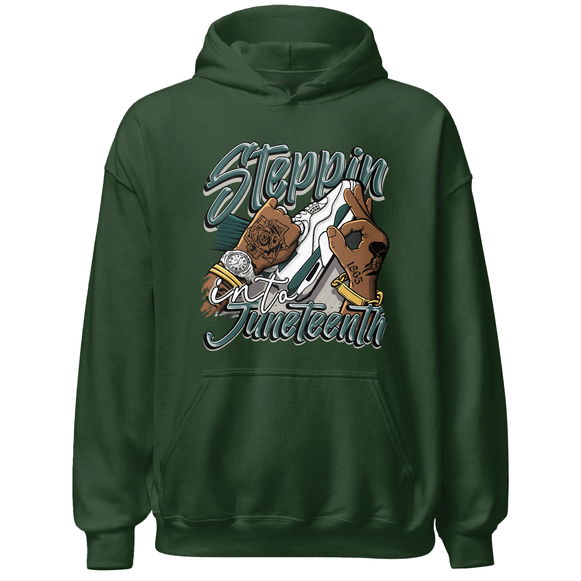 Oxidized Green 4s Hoodie Match Step Into Juneteenth - NastyJamz