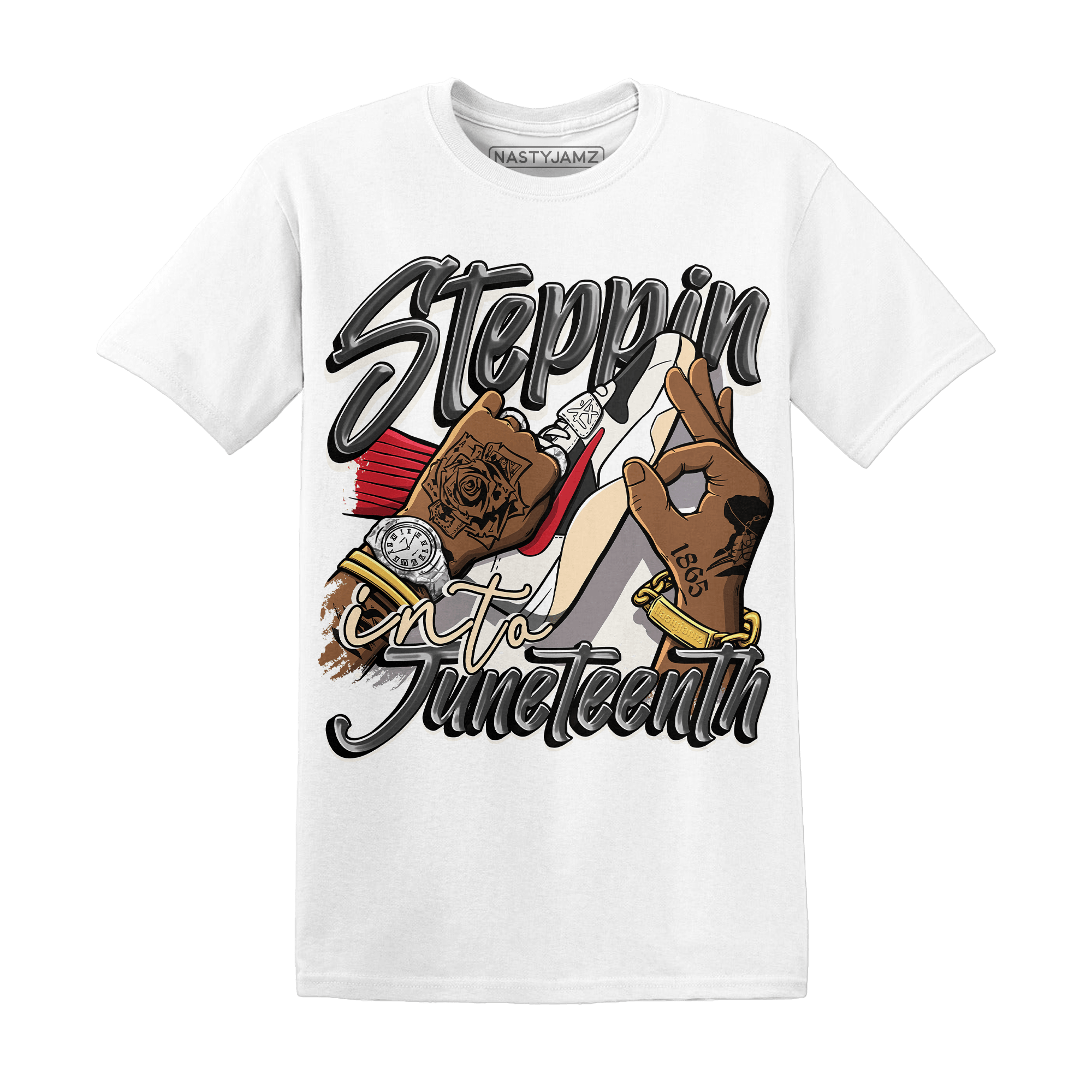 Jumman Jack Universityy Red T Shirt Match Step Into Juneteenth - NastyJamz