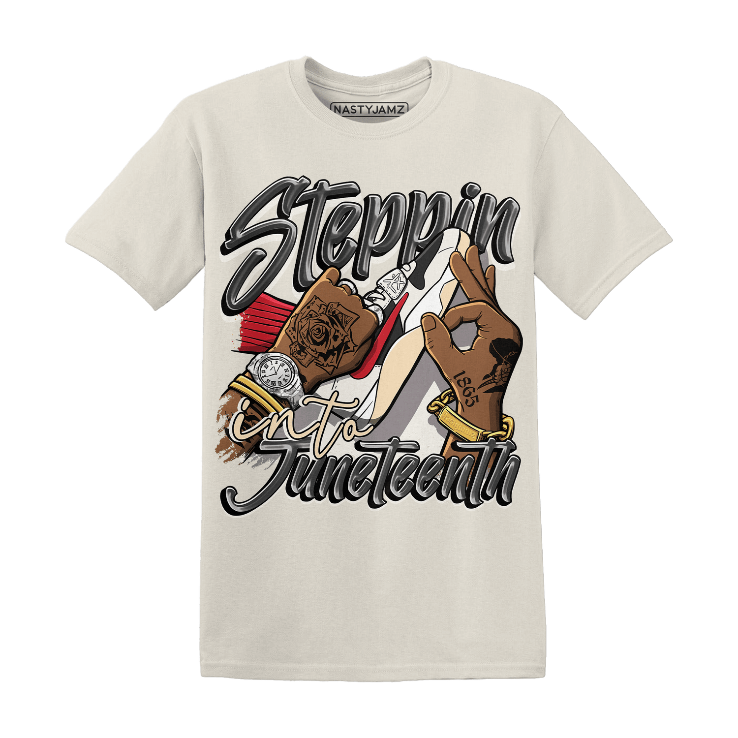 Jumman Jack Universityy Red T Shirt Match Step Into Juneteenth - NastyJamz