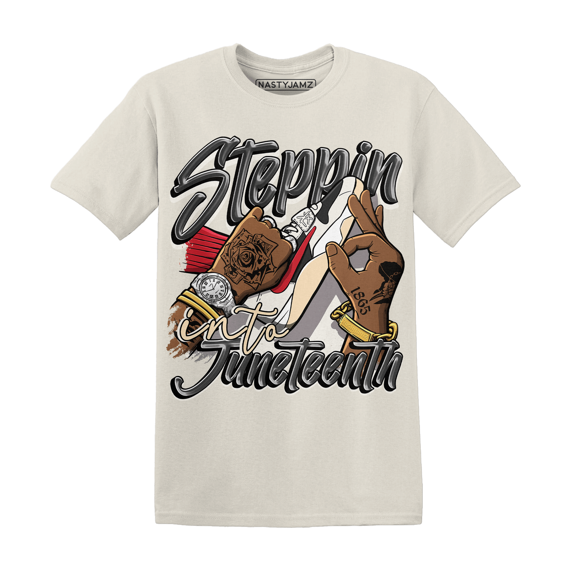 Jumman Jack Universityy Red T Shirt Match Step Into Juneteenth - NastyJamz