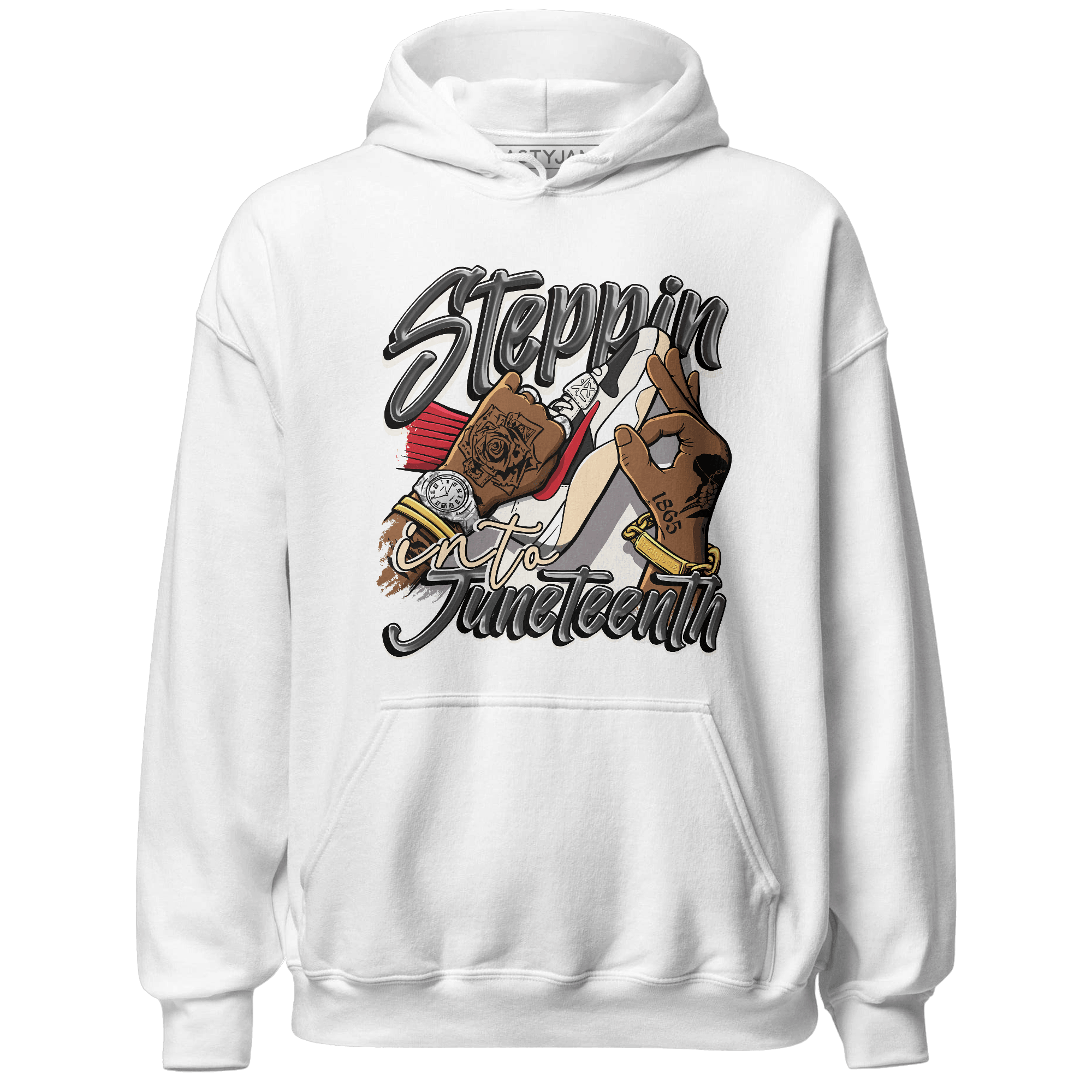 Jumman Jack Universityy Red Hoodie Match Step Into Juneteenth - NastyJamz