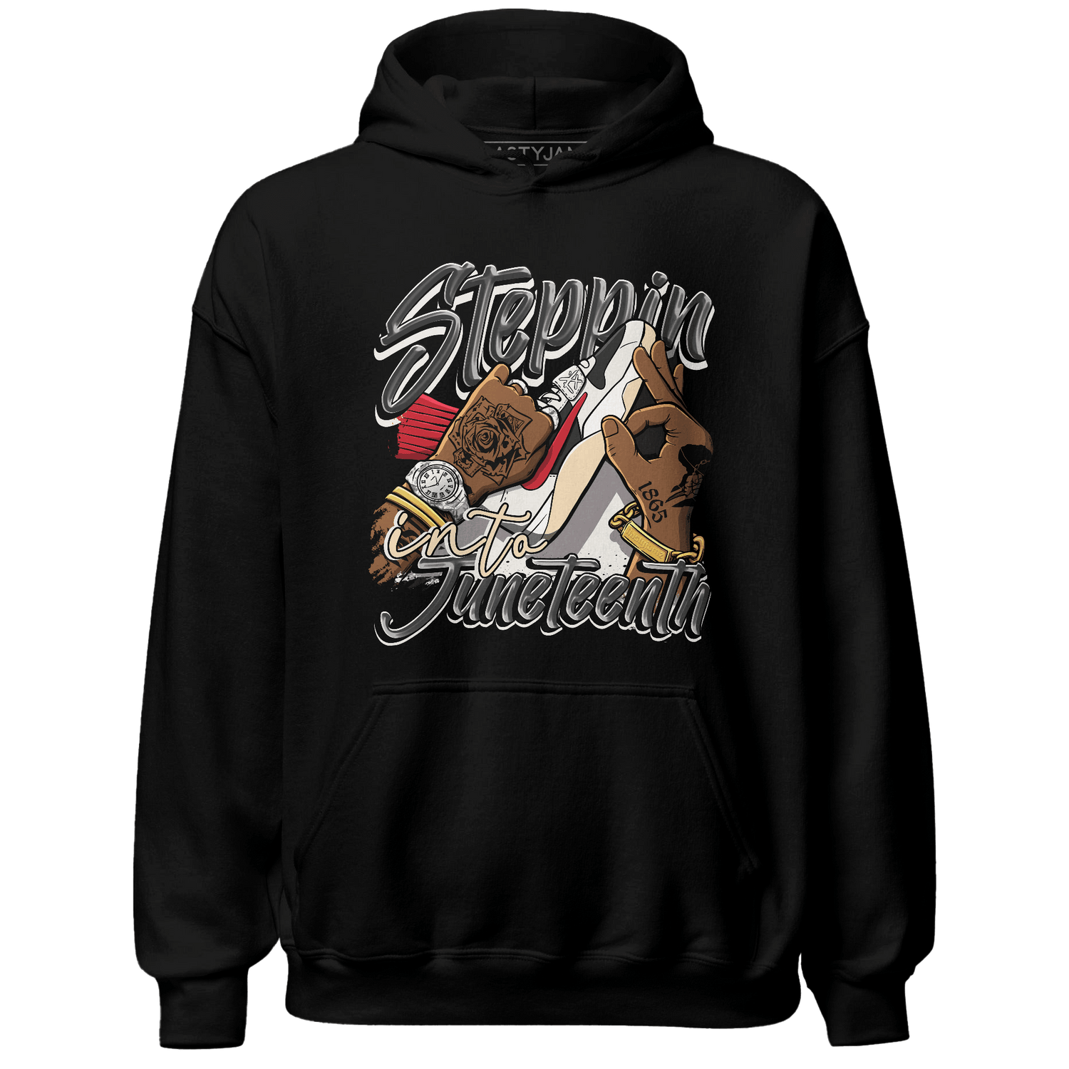Jumman Jack Universityy Red Hoodie Match Step Into Juneteenth - NastyJamz