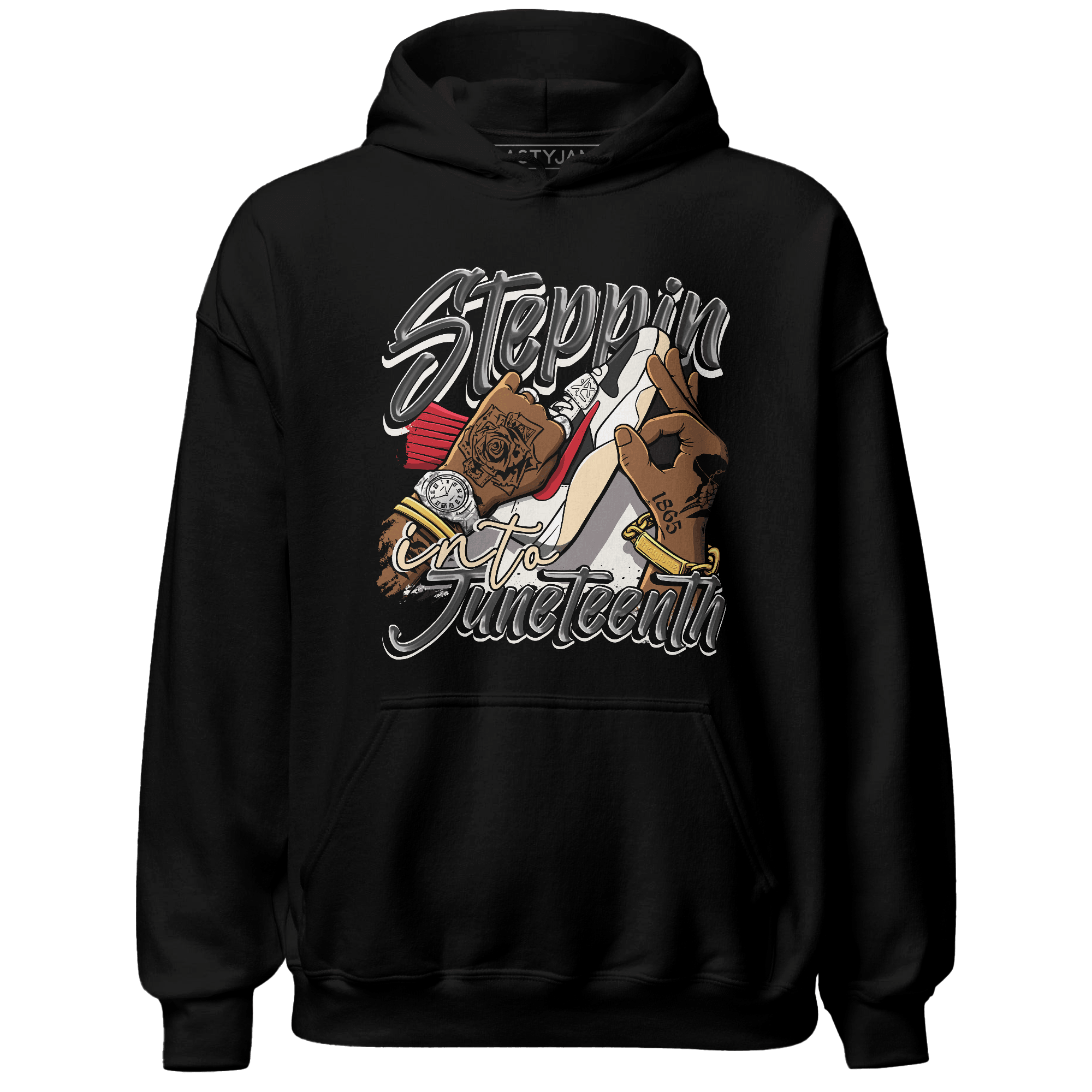 Jumman Jack Universityy Red Hoodie Match Step Into Juneteenth - NastyJamz