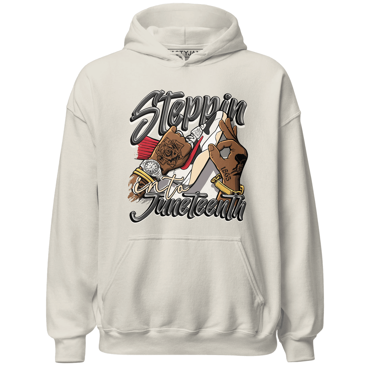 Jumman Jack Universityy Red Hoodie Match Step Into Juneteenth - NastyJamz