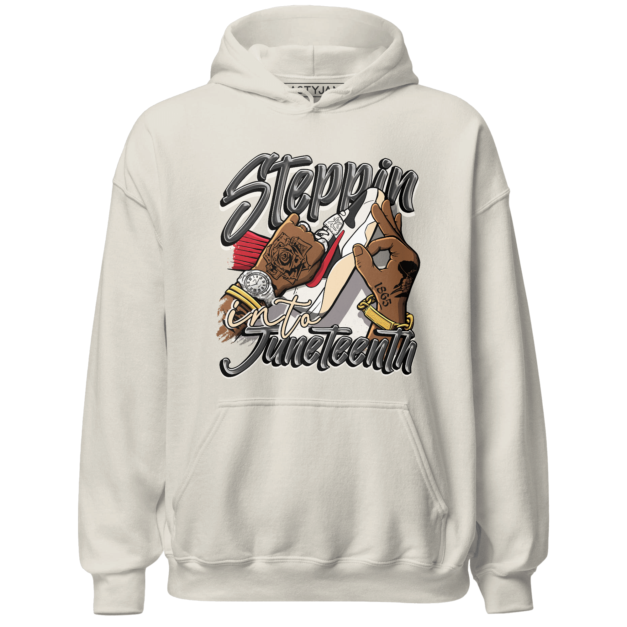 Jumman Jack Universityy Red Hoodie Match Step Into Juneteenth - NastyJamz