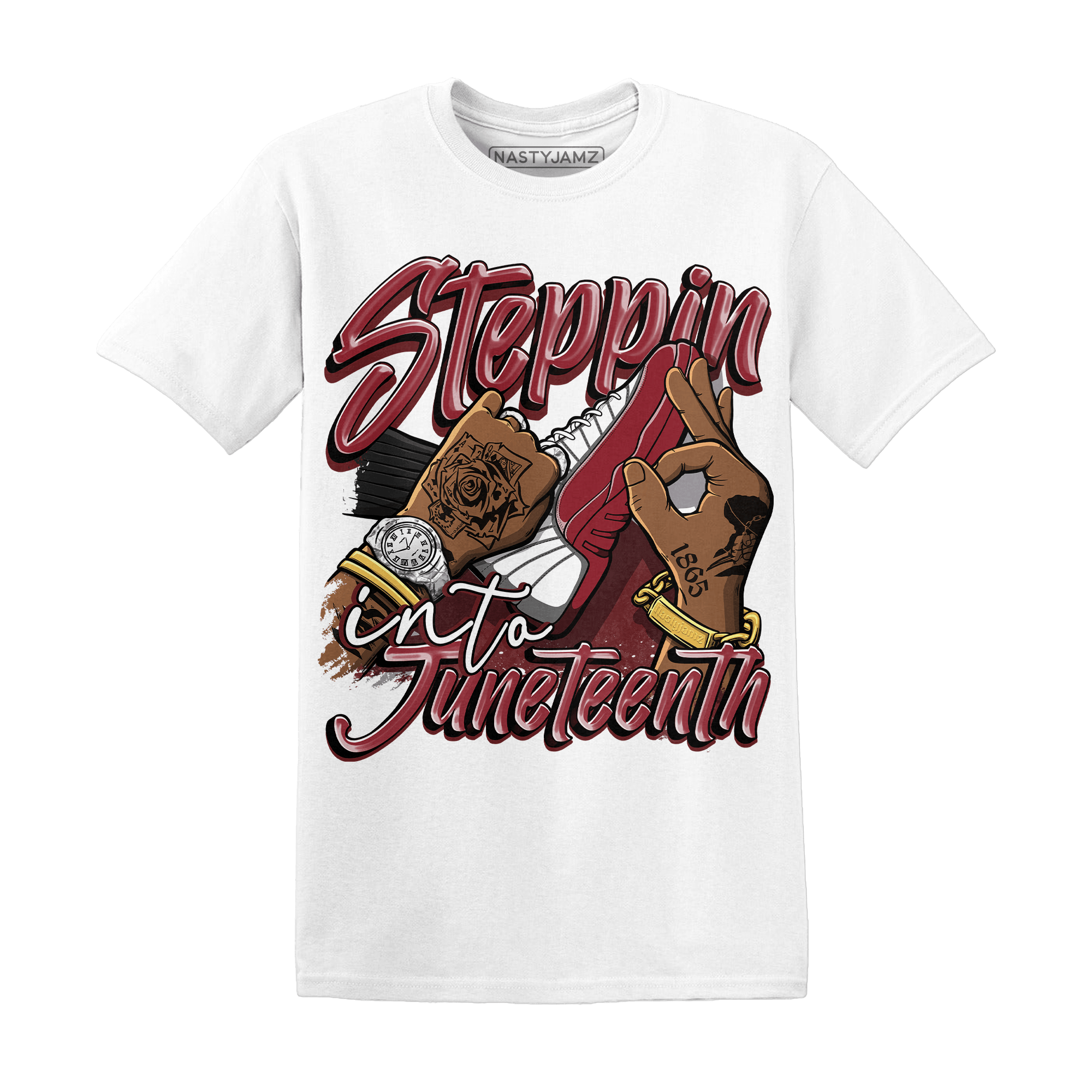 Cherry 12s T Shirt Match Step Into Juneteenth - NastyJamz