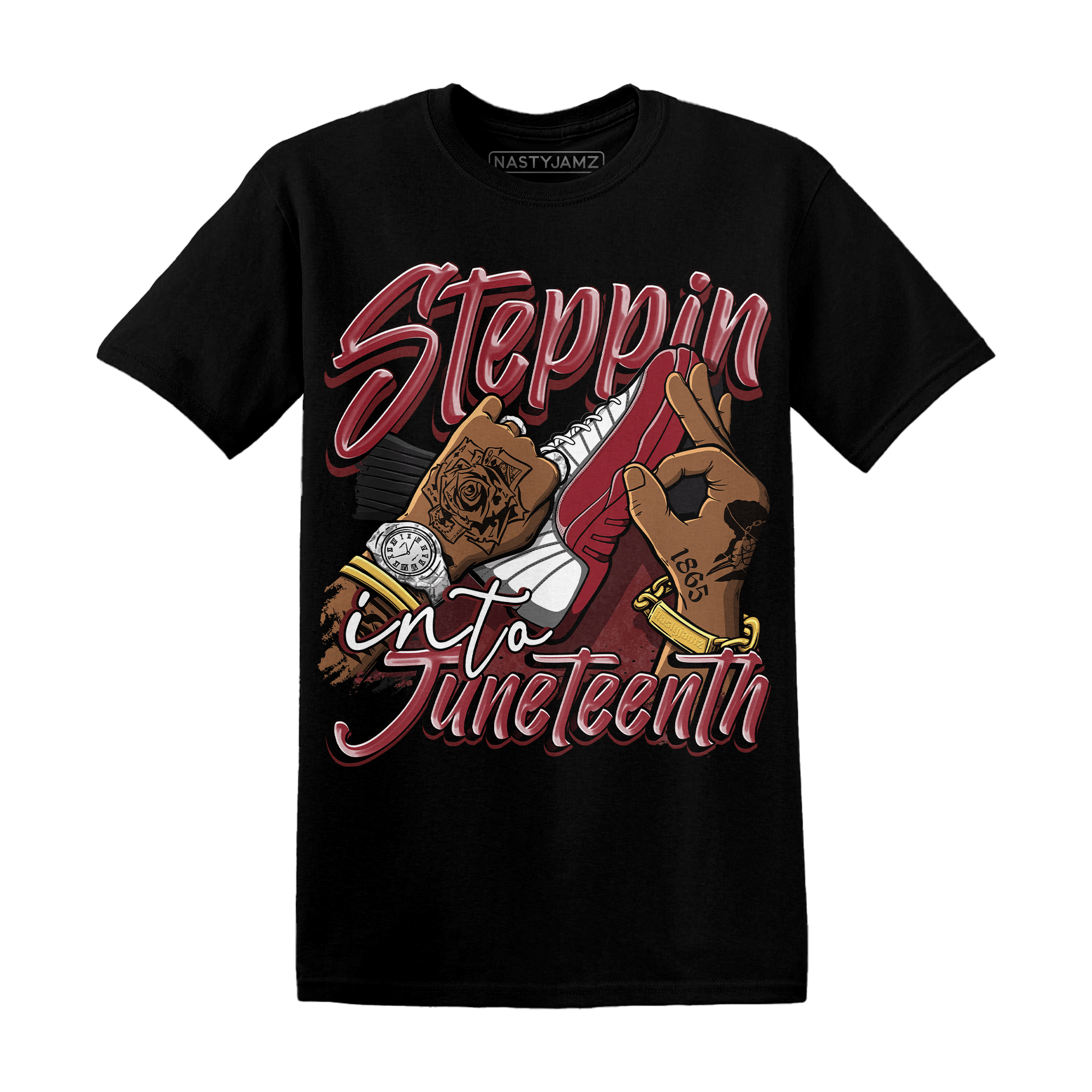 Cherry 12s T Shirt Match Step Into Juneteenth - NastyJamz