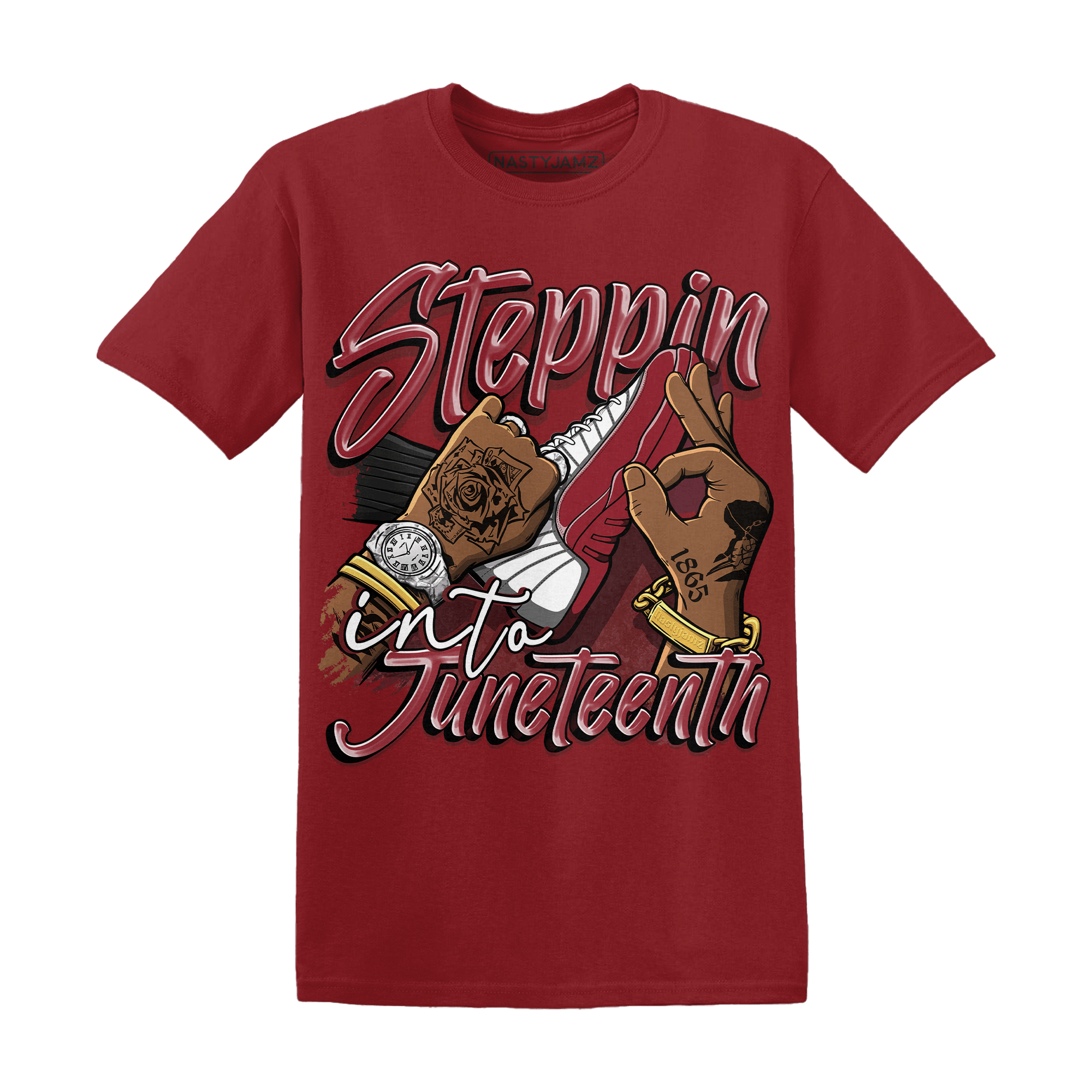 Cherry 12s T Shirt Match Step Into Juneteenth - NastyJamz
