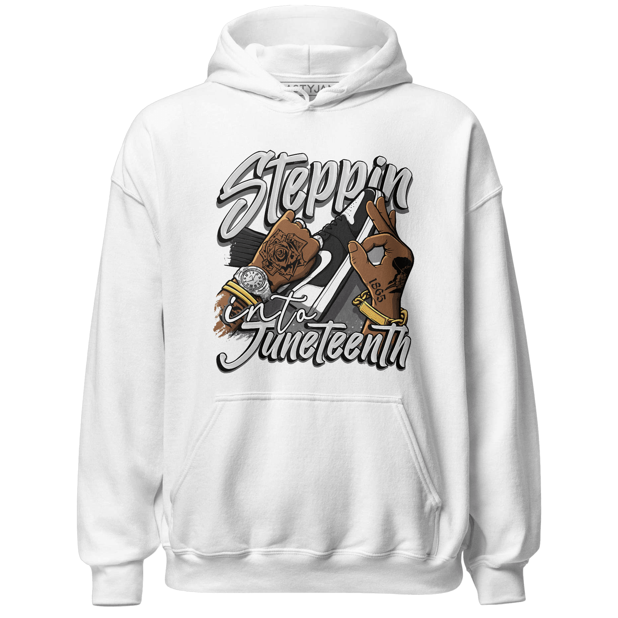 Retro High OG Black White 1s Hoodie Match Step Into Juneteenth - NastyJamz