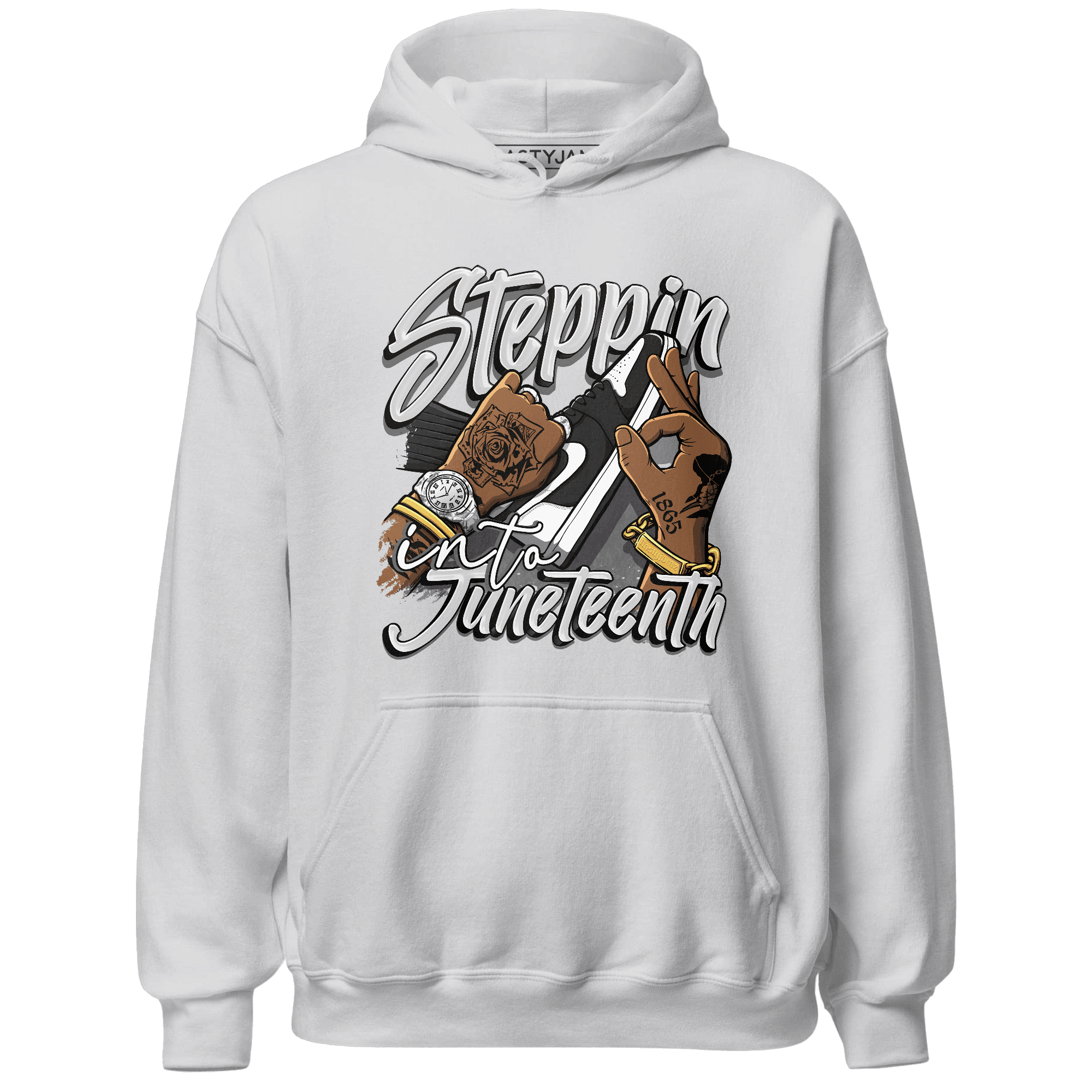 Retro High OG Black White 1s Hoodie Match Step Into Juneteenth - NastyJamz
