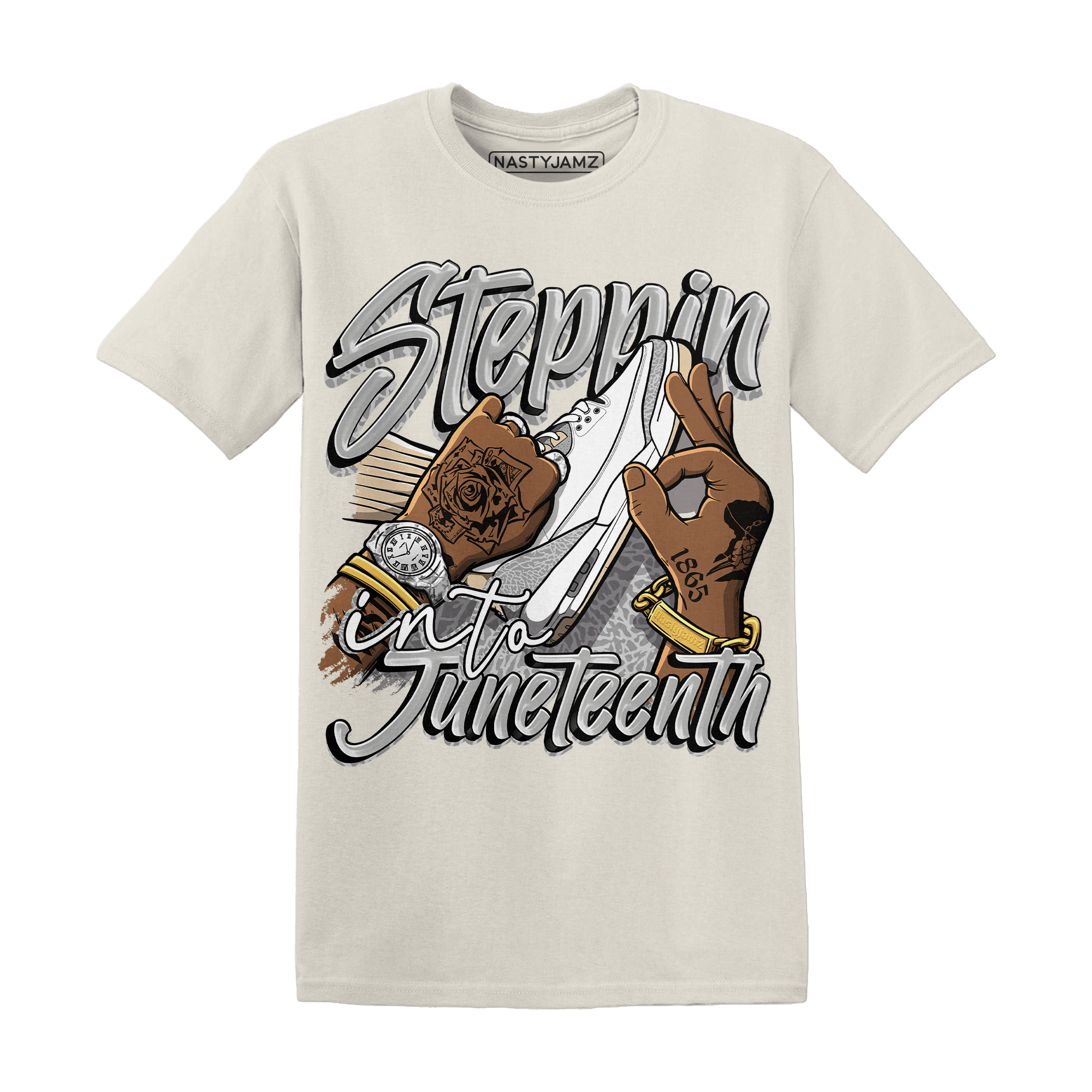 Craft Ivory 3s T Shirt Match Step Into Juneteenth - NastyJamz