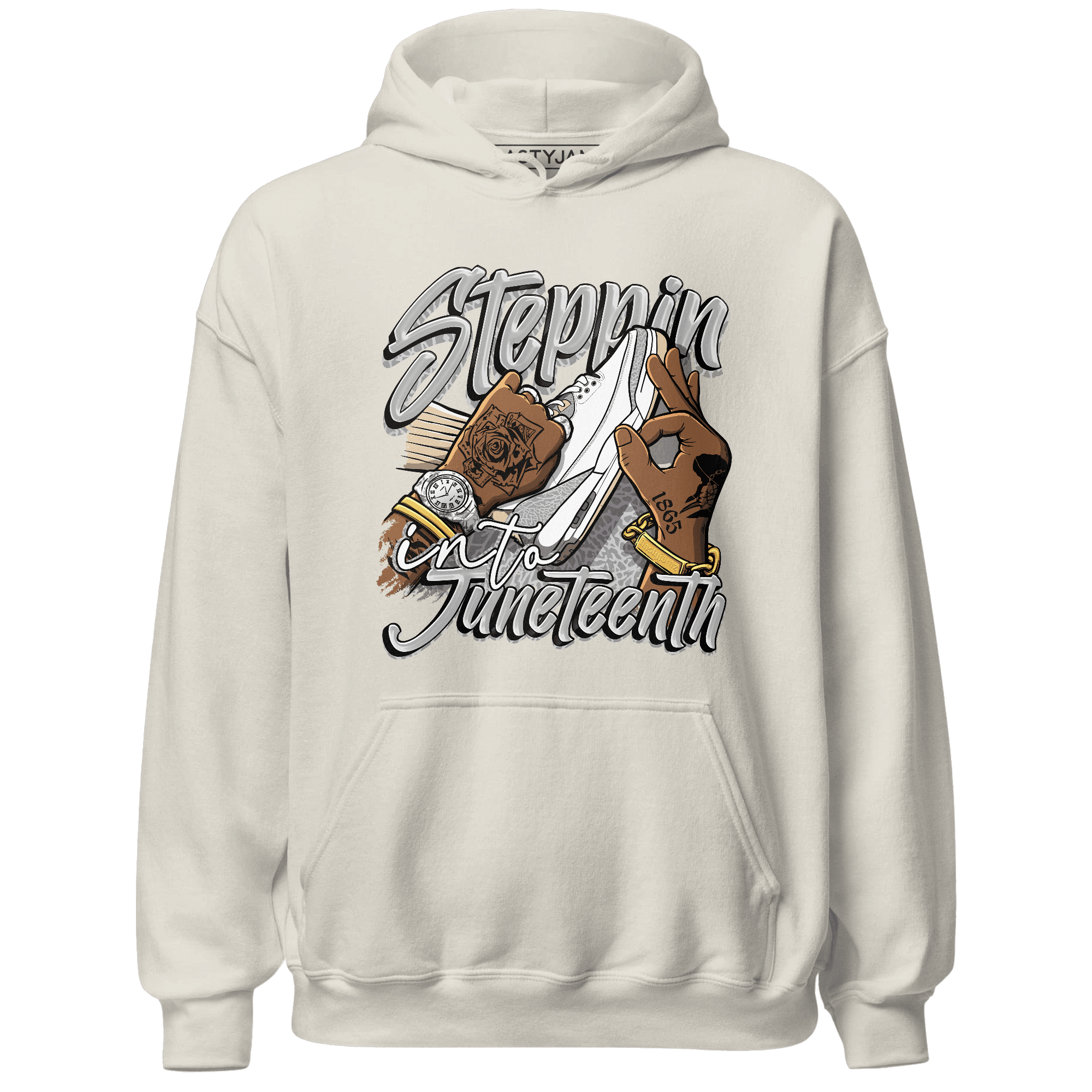 Craft Ivory 3s Hoodie Match Step Into Juneteenth - NastyJamz
