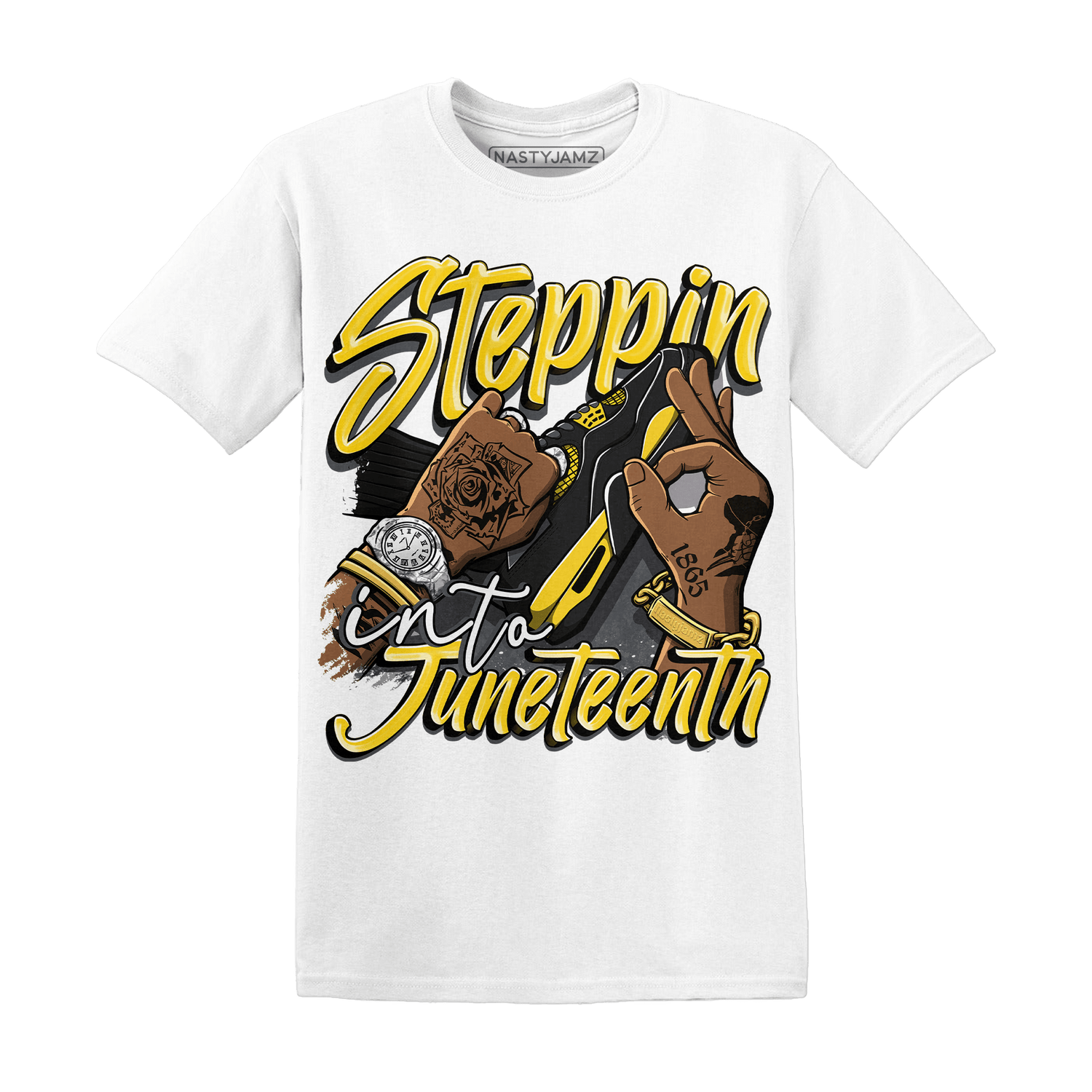 Thunder 4s T Shirt Match Step Into Juneteenth - NastyJamz