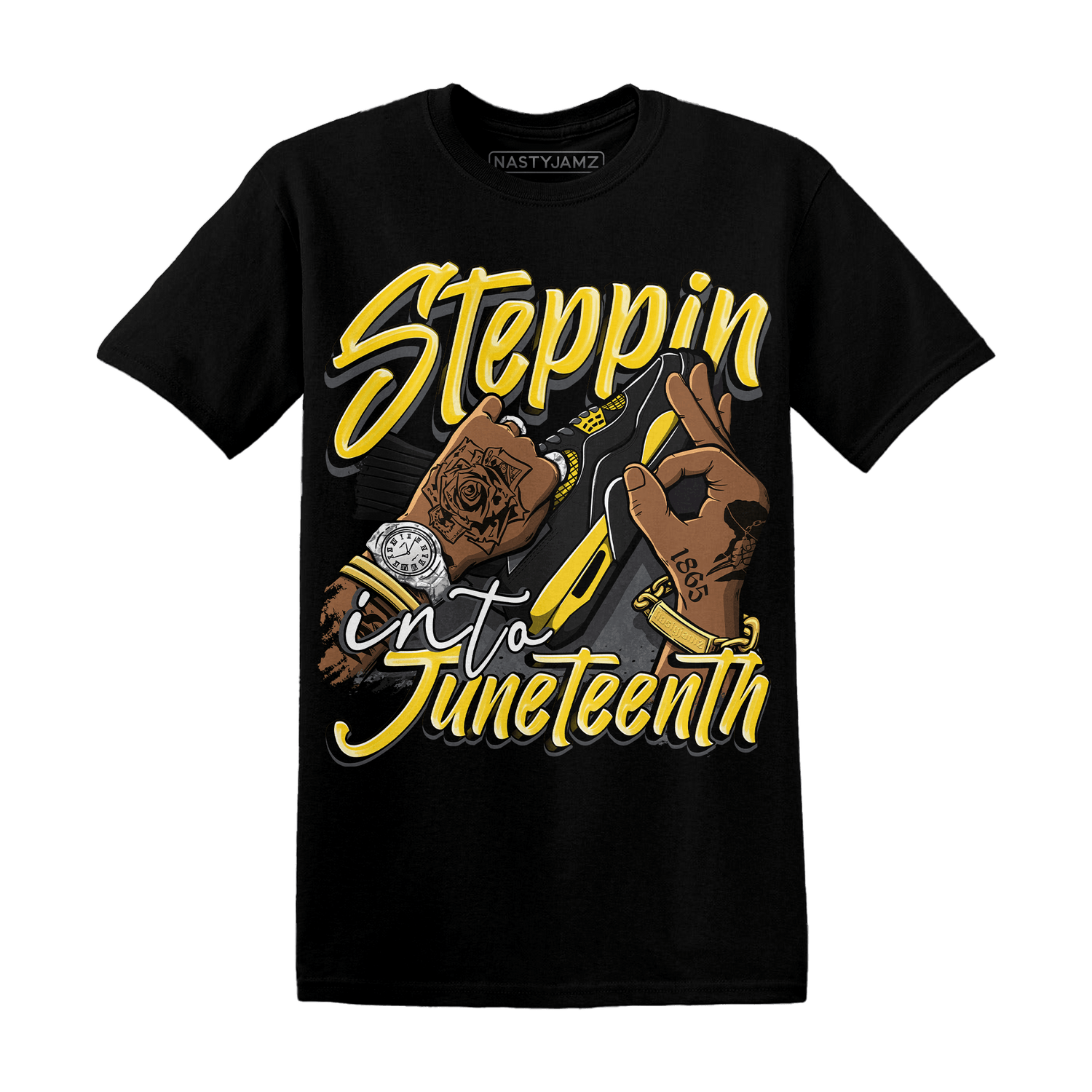 Thunder 4s T Shirt Match Step Into Juneteenth - NastyJamz