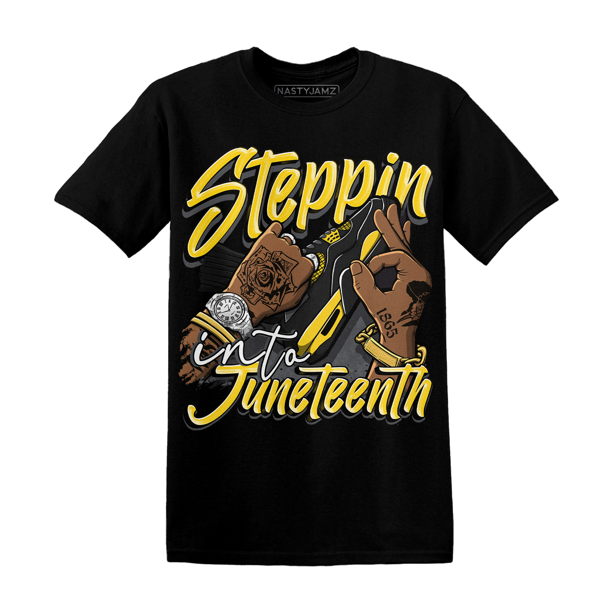 Thunder 4s T Shirt Match Step Into Juneteenth - NastyJamz