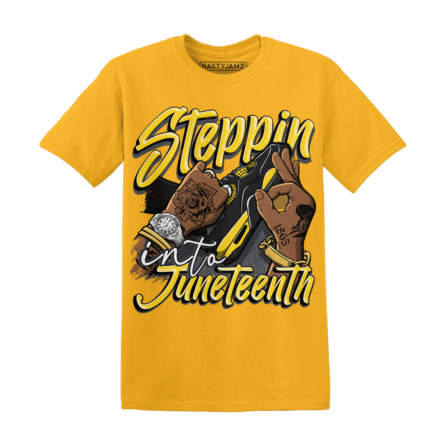 Thunder 4s T Shirt Match Step Into Juneteenth - NastyJamz