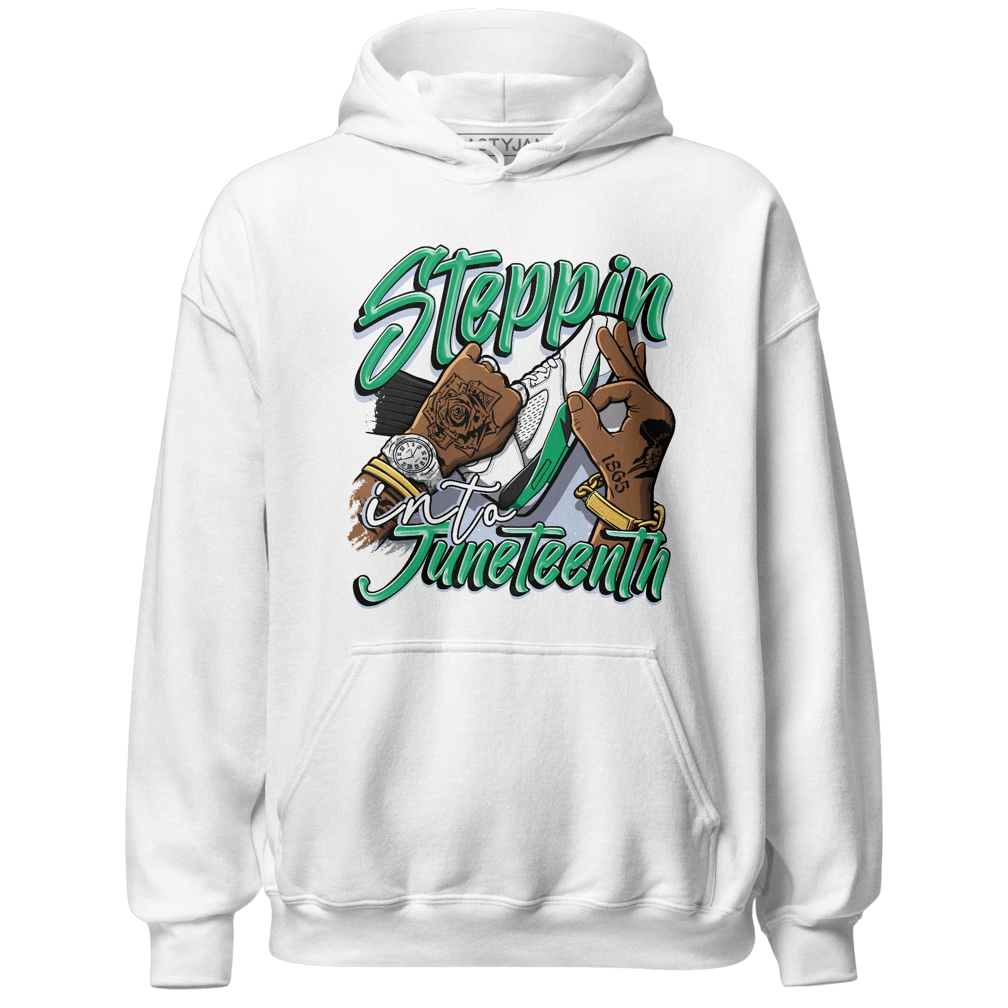 Lucky Green 5s Hoodie Match Step Into Juneteenth - NastyJamz