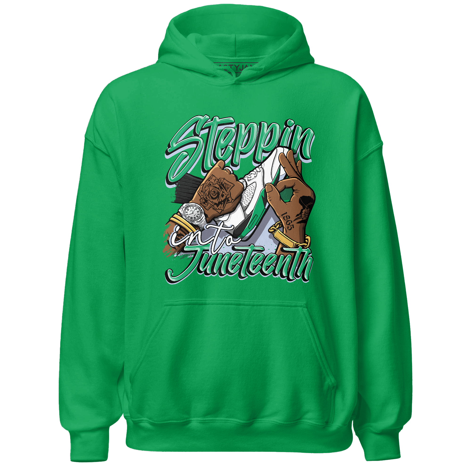 Lucky Green 5s Hoodie Match Step Into Juneteenth - NastyJamz