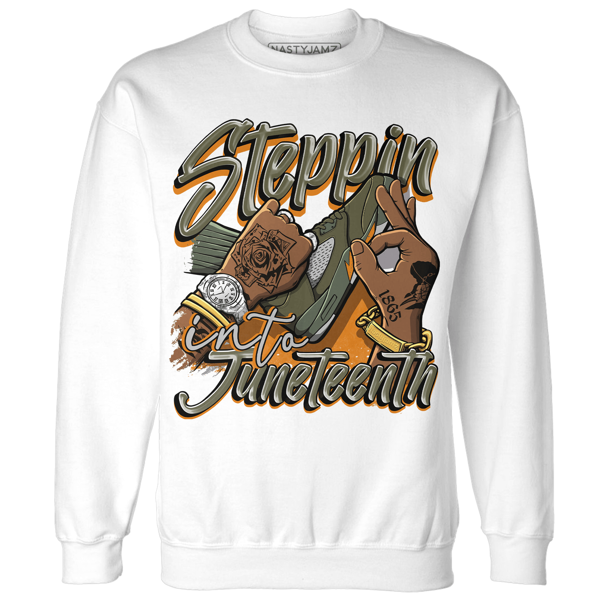Olive 5s Sweatshirt Match Step Into Juneteenth - NastyJamz