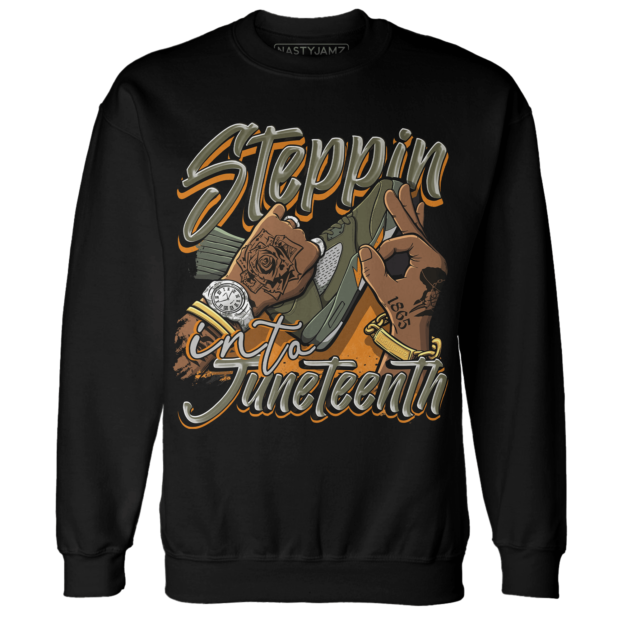Olive 5s Sweatshirt Match Step Into Juneteenth - NastyJamz