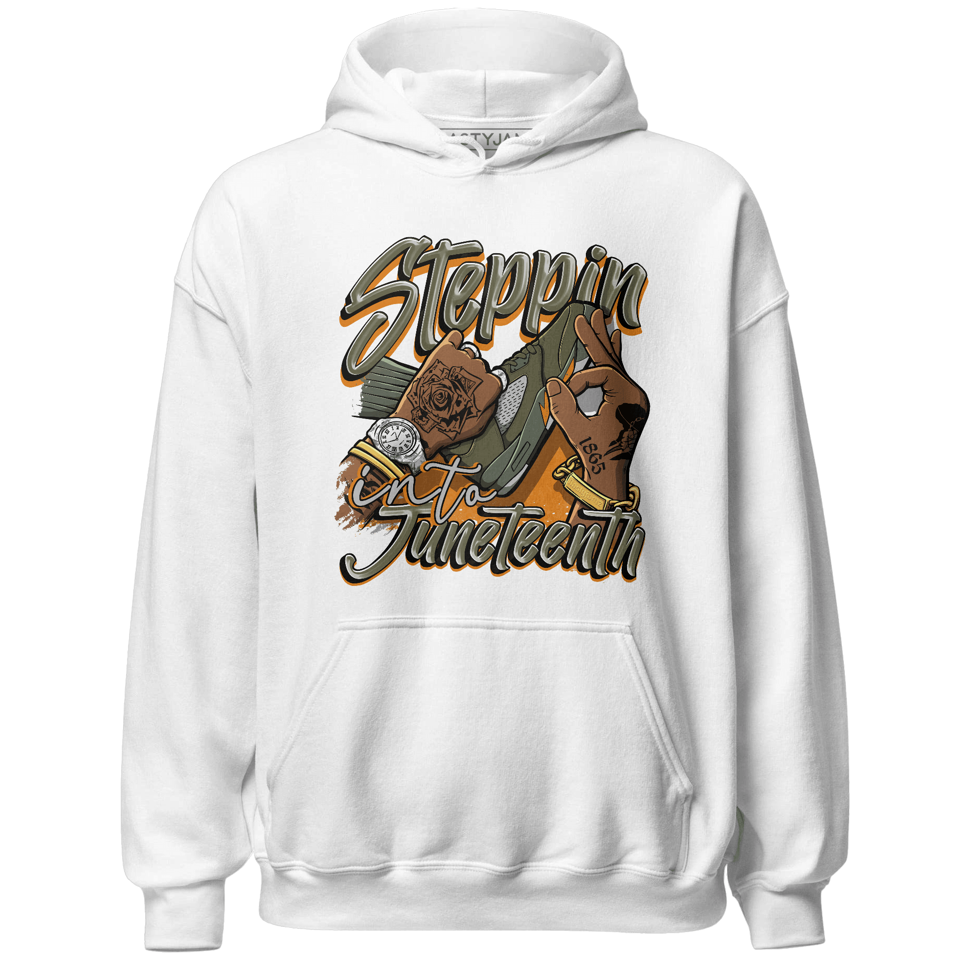 Olive 5s Hoodie Match Step Into Juneteenth - NastyJamz