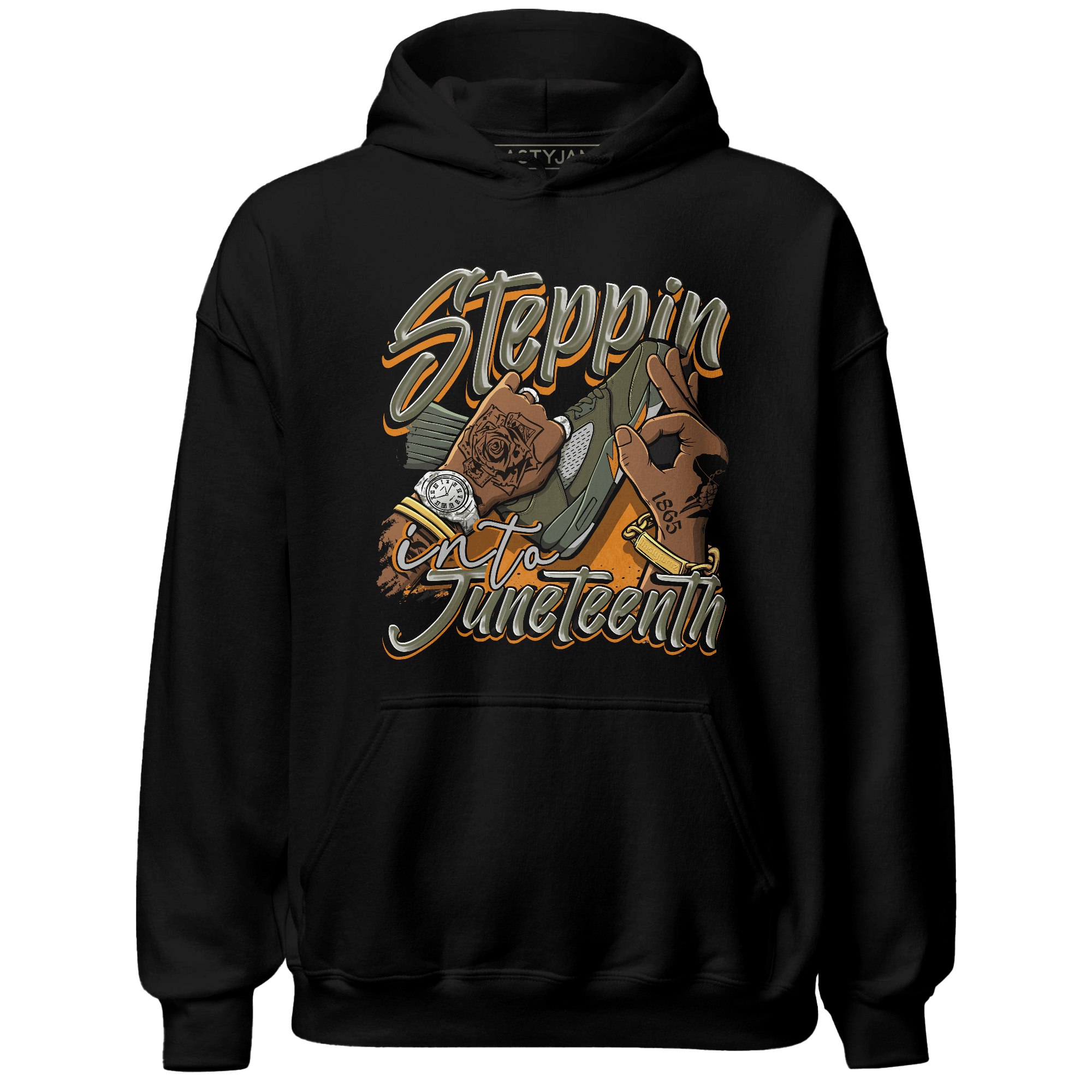 Olive 5s Hoodie Match Step Into Juneteenth - NastyJamz
