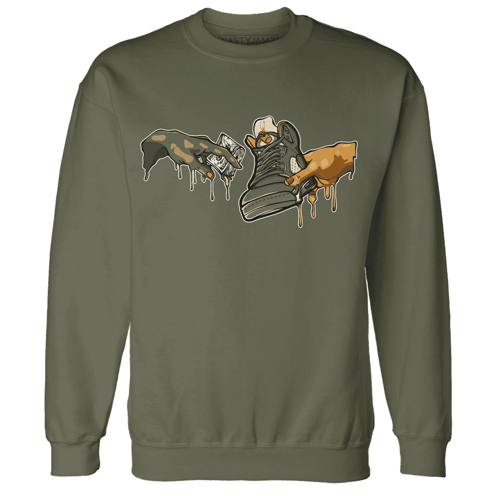 Olive-5s-Sweatshirt-Match-Take-My-Money-Sneaker