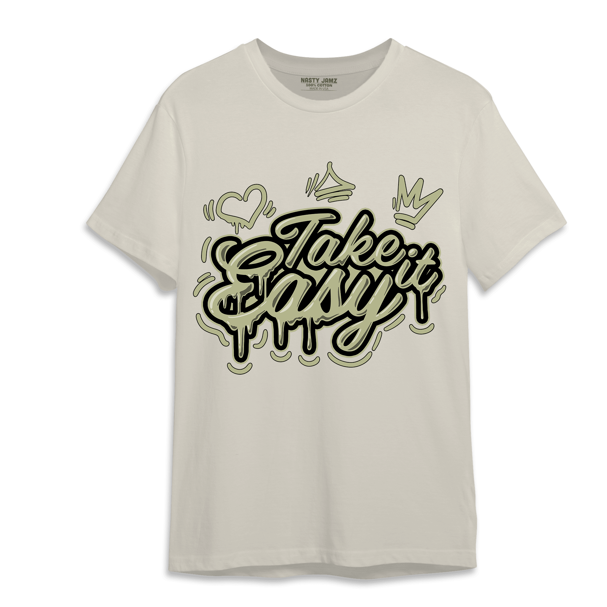 Yeezy Slide Resin T Shirt Match Take It Easy - NastyJamz