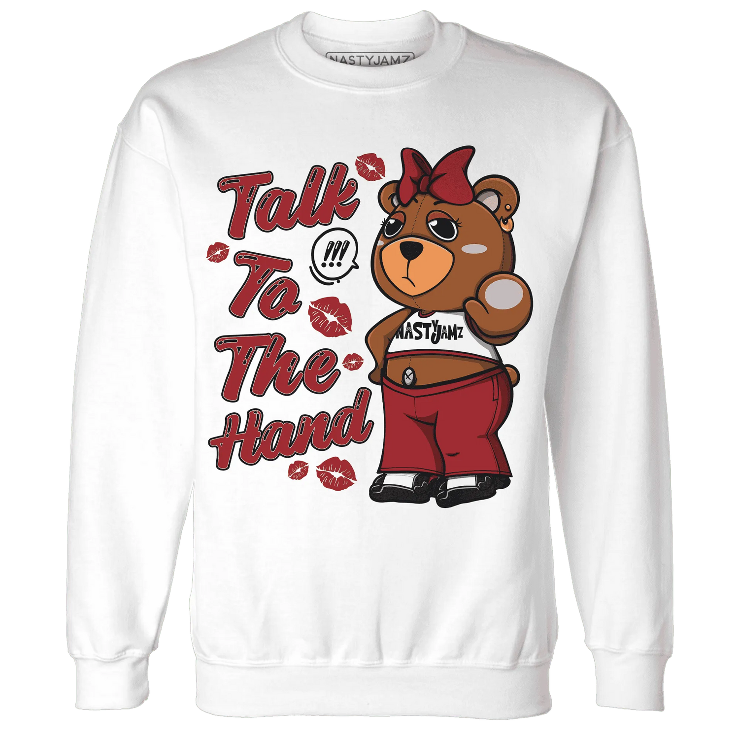 Retro-Red-Taxi-12s-Sweatshirt-Match-Talk-To-The-Hand-BERNIE