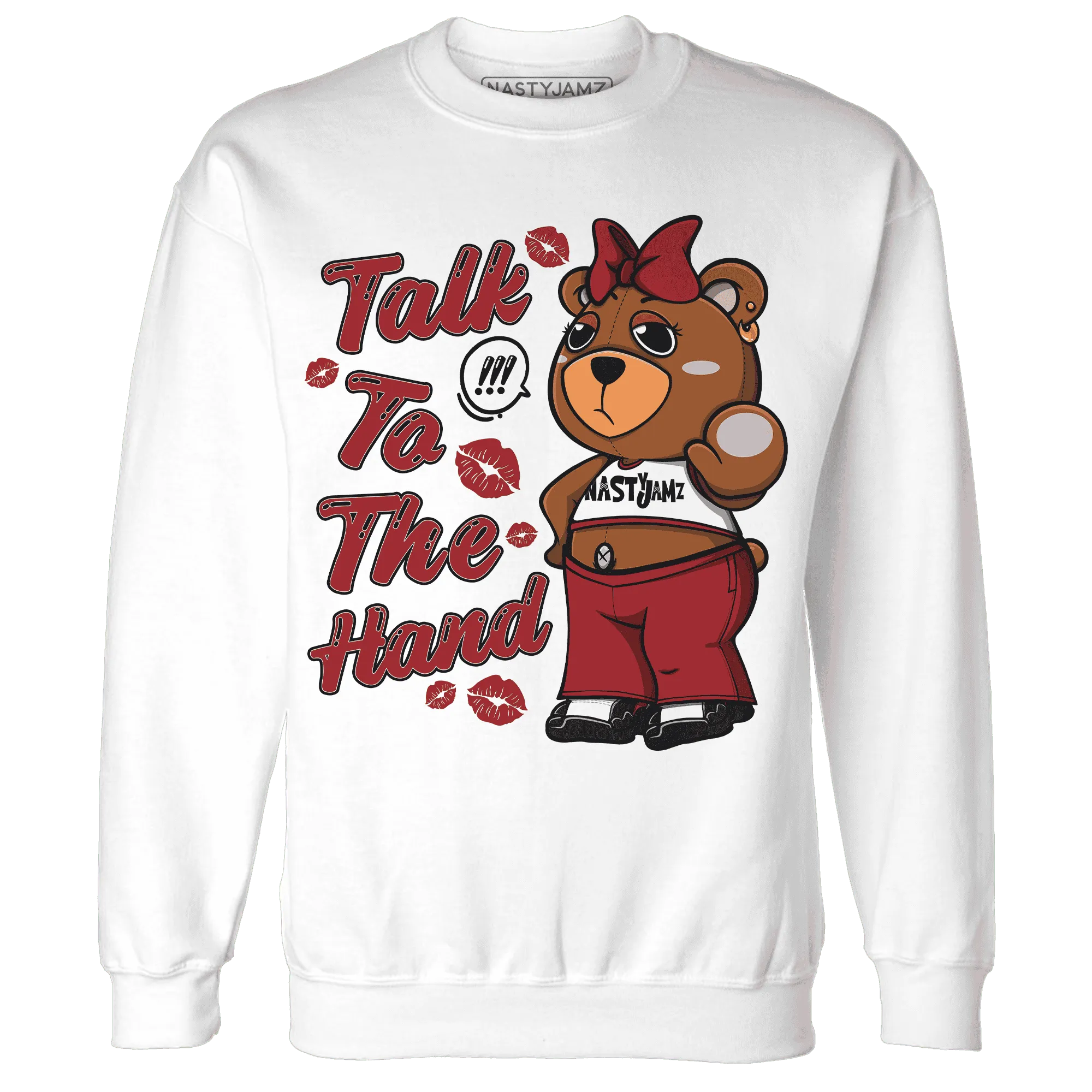 Retro-Red-Taxi-12s-Sweatshirt-Match-Talk-To-The-Hand-BERNIE