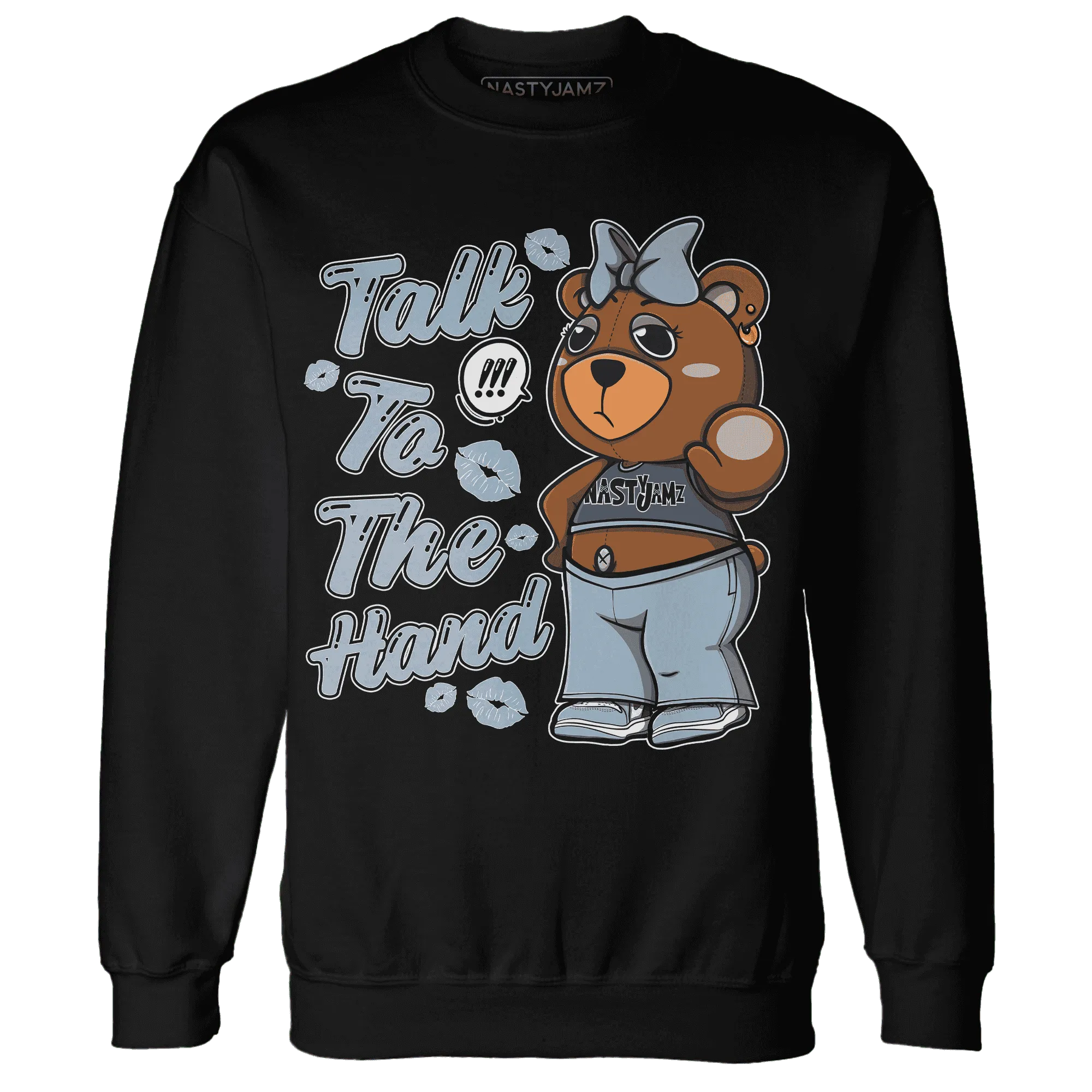 Mid-Diffused-Blue-Grey-1s-Sweatshirt-Match-Talk-To-The-Hand-BERNIE