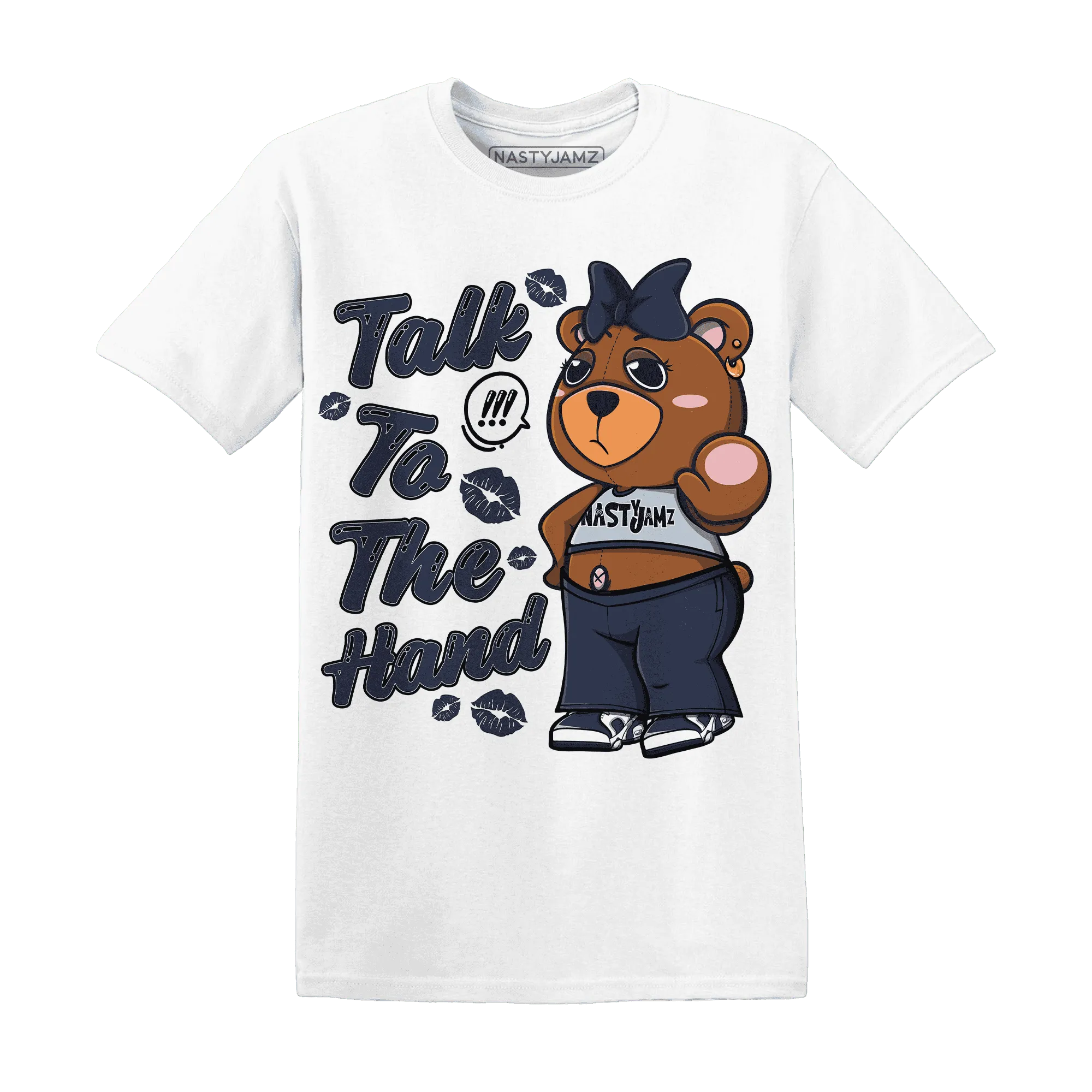 White-Navy-6s-T-Shirt-Match-Talk-To-The-Hand-BERNIE
